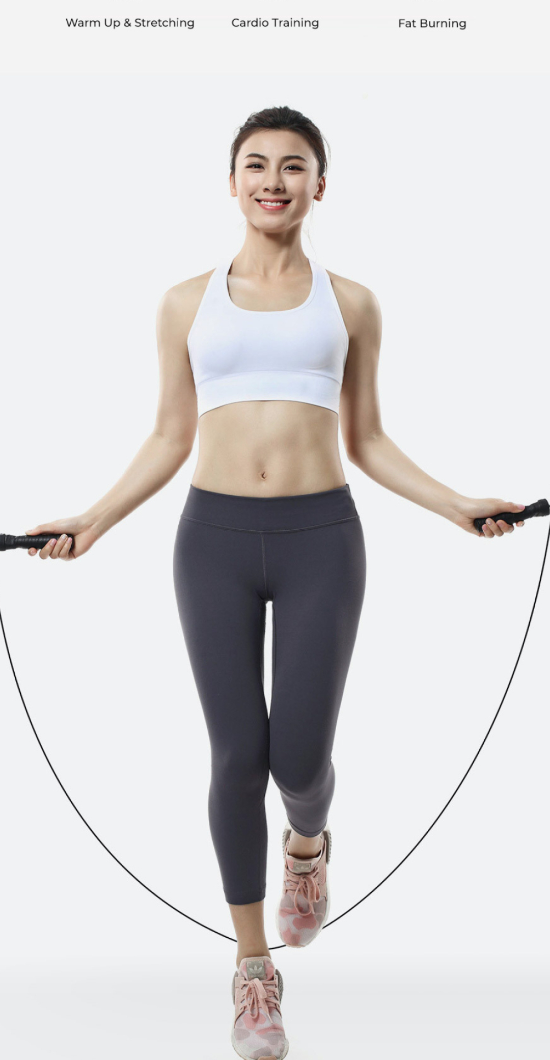 Rope Jumping: NASM-certified personal trainer, Best exercises for weight loss, YUNMAI Smart Jump Rope. 1080x2090 HD Background.