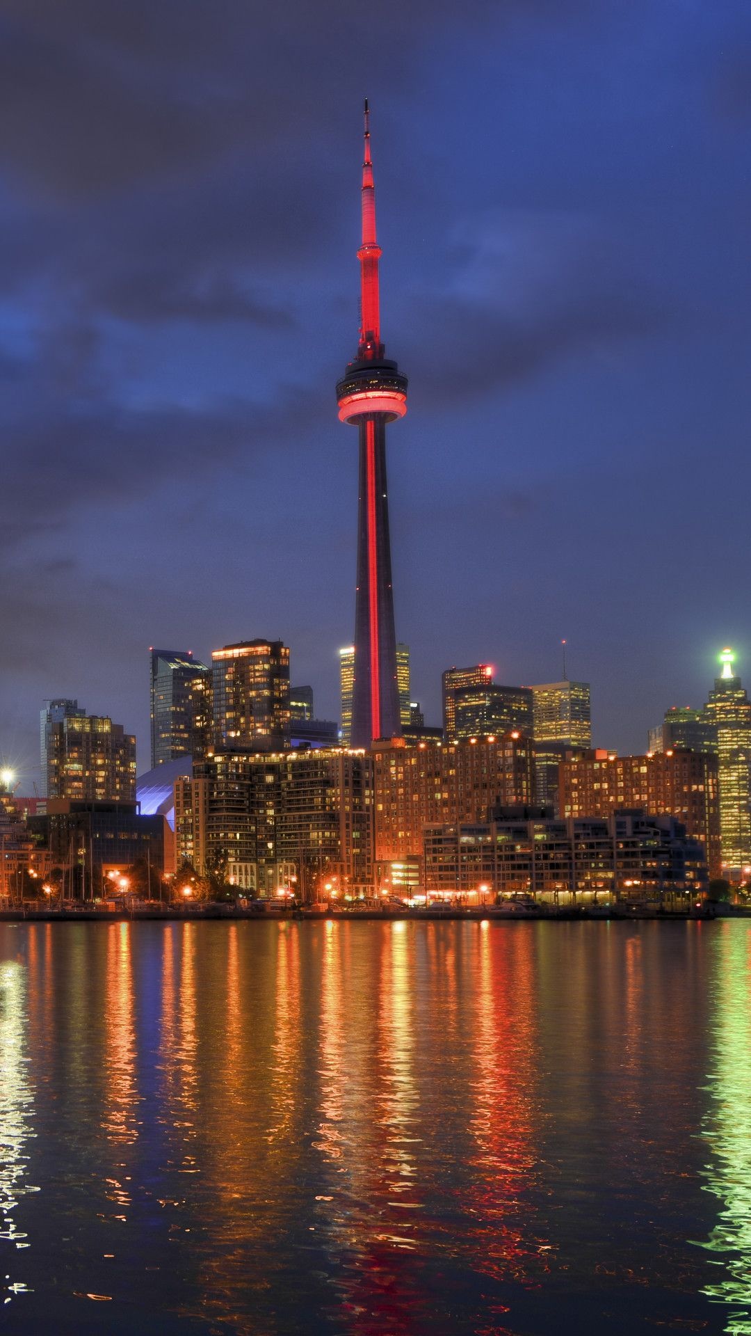 Toronto Skyline at Night, Canada wallpapers, Nighttime beauty, Urban lights, 1080x1920 Full HD Phone