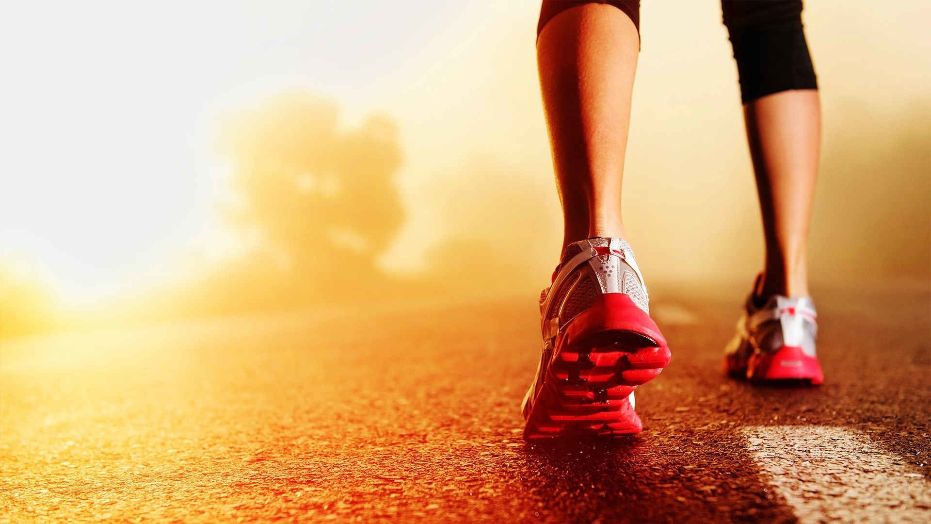Marathon: Track running shoes, A long-distance running race, strictly one of 26 miles 385 yards (42.195 km). 1920x1080 Full HD Wallpaper.