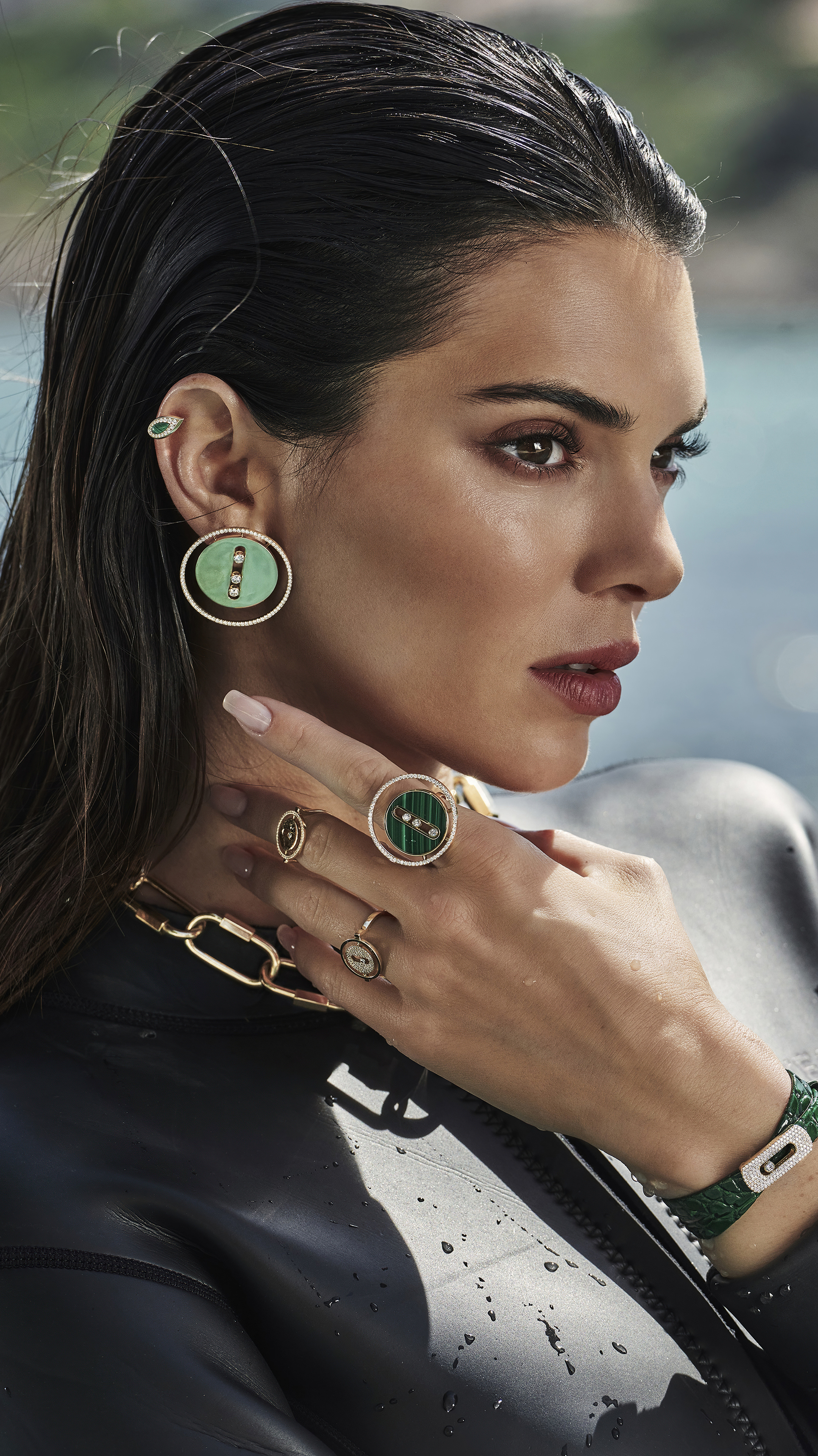 Earrings, Kendall Jenner, Messika jewelry, Campaign 2022, 2160x3840 4K Phone