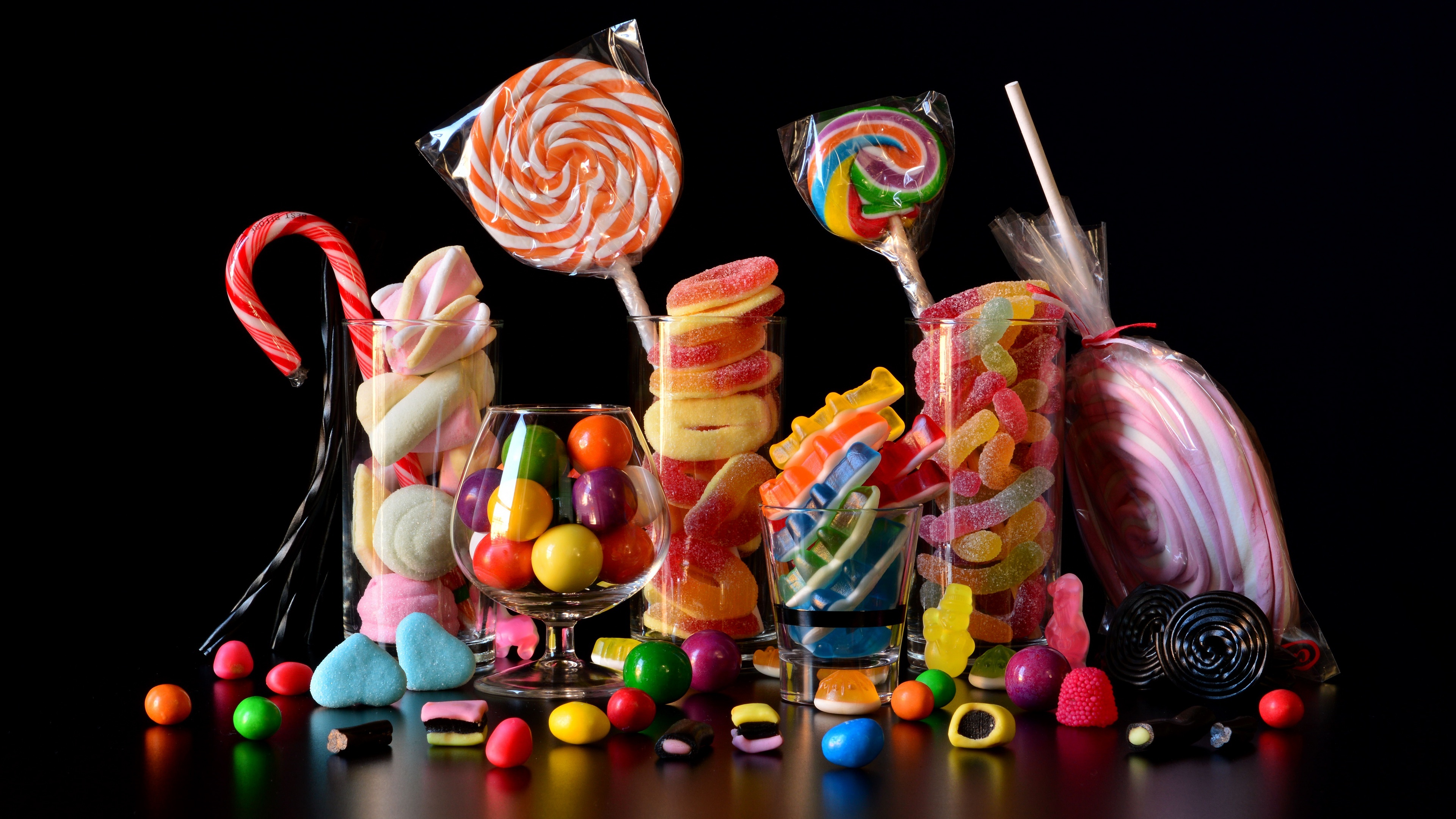 Sweets ultra HD wallpaper, Mouthwatering confectionery, Delicious candy assortment, Tempting treat, 3840x2160 4K Desktop