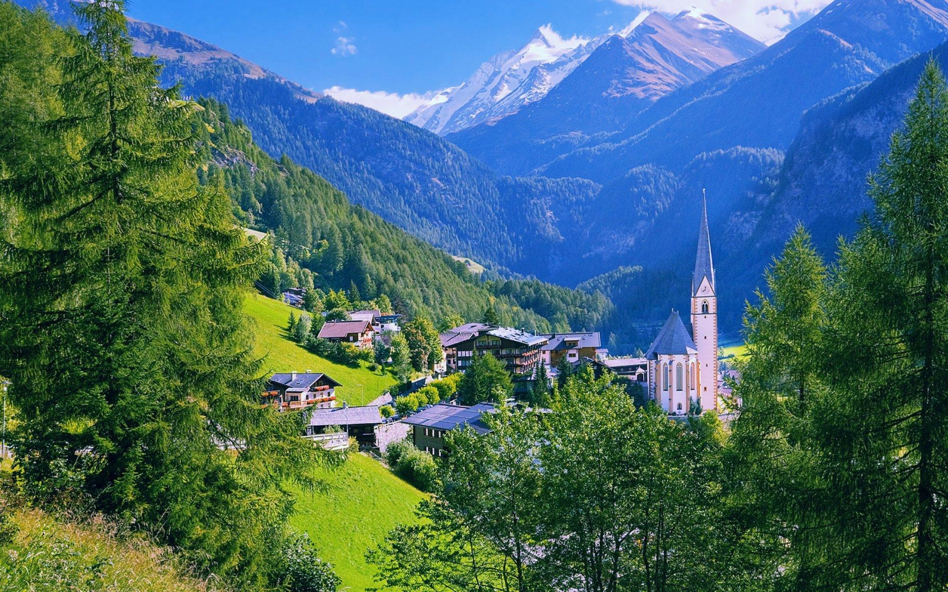 Austrian village, Mountain landscapes, Alpine paradise, Nature's serenity, 1920x1200 HD Desktop
