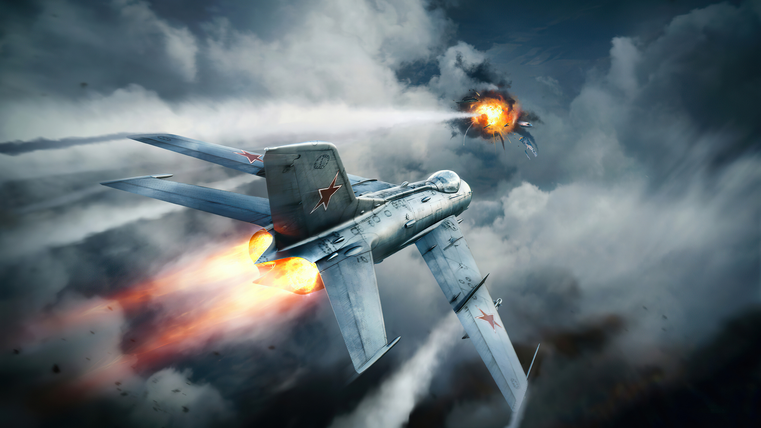 War Thunder, Fighter planes art, 4K resolution, High-definition wallpapers, 2560x1440 HD Desktop