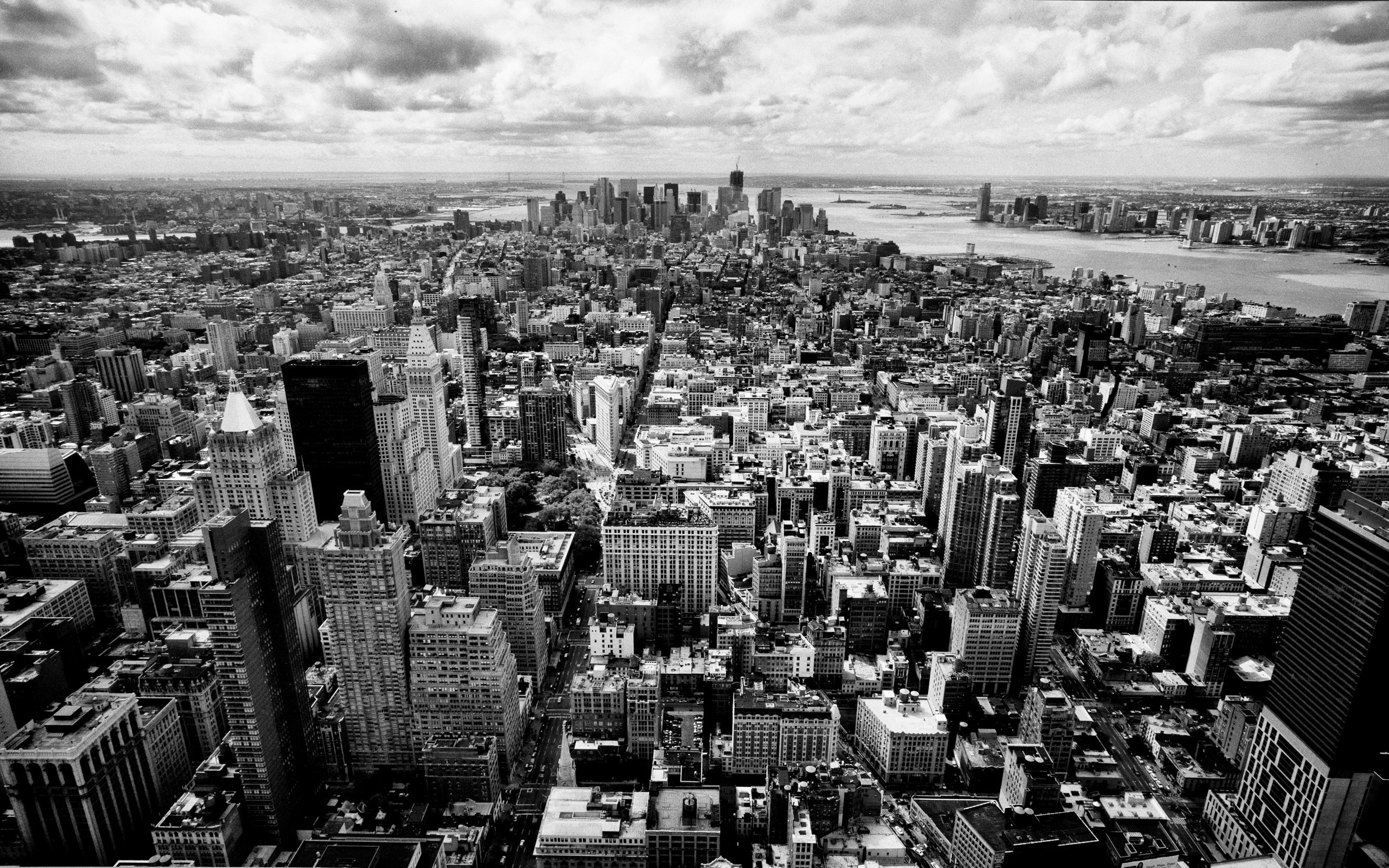 New York, Black and White, Travels, Skyscrapers, 2560x1600 HD Desktop