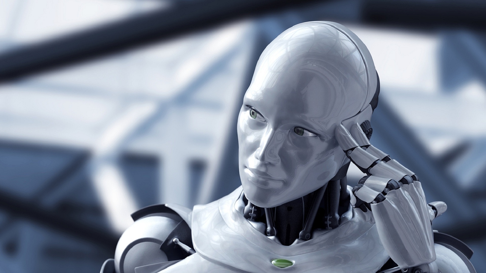 Robot: Artificial intelligence, Making humans more effective, efficient, and enhanced. 1920x1080 Full HD Background.