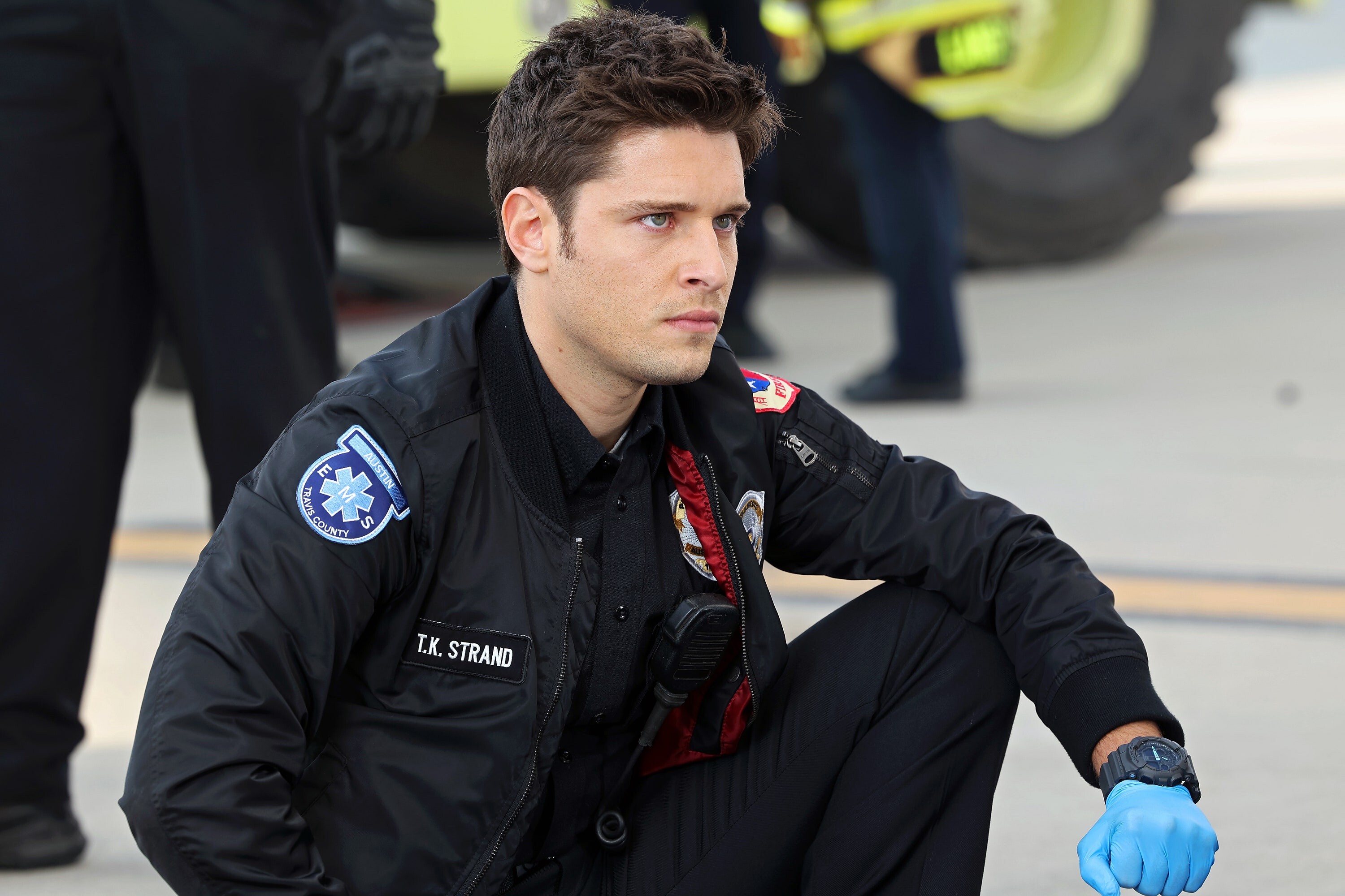 9-1-1: Lone Star (TV Series): Tyler Kennedy "T.K." Strand, A Firefighter From The 126 Team, Captain Owen's Son. 3000x2000 HD Background.