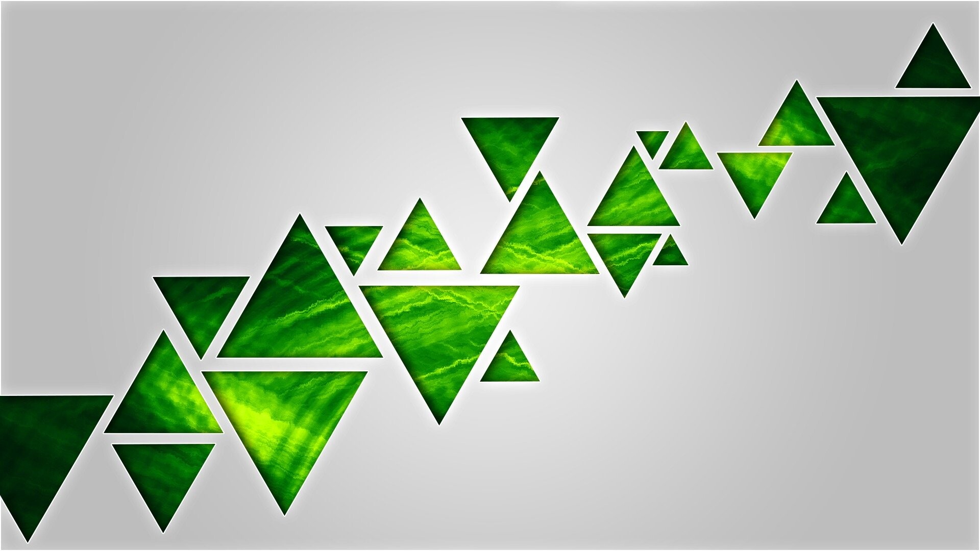 Triangle: Smooth texture, Abstract, Green, Polygons. 1920x1080 Full HD Background.