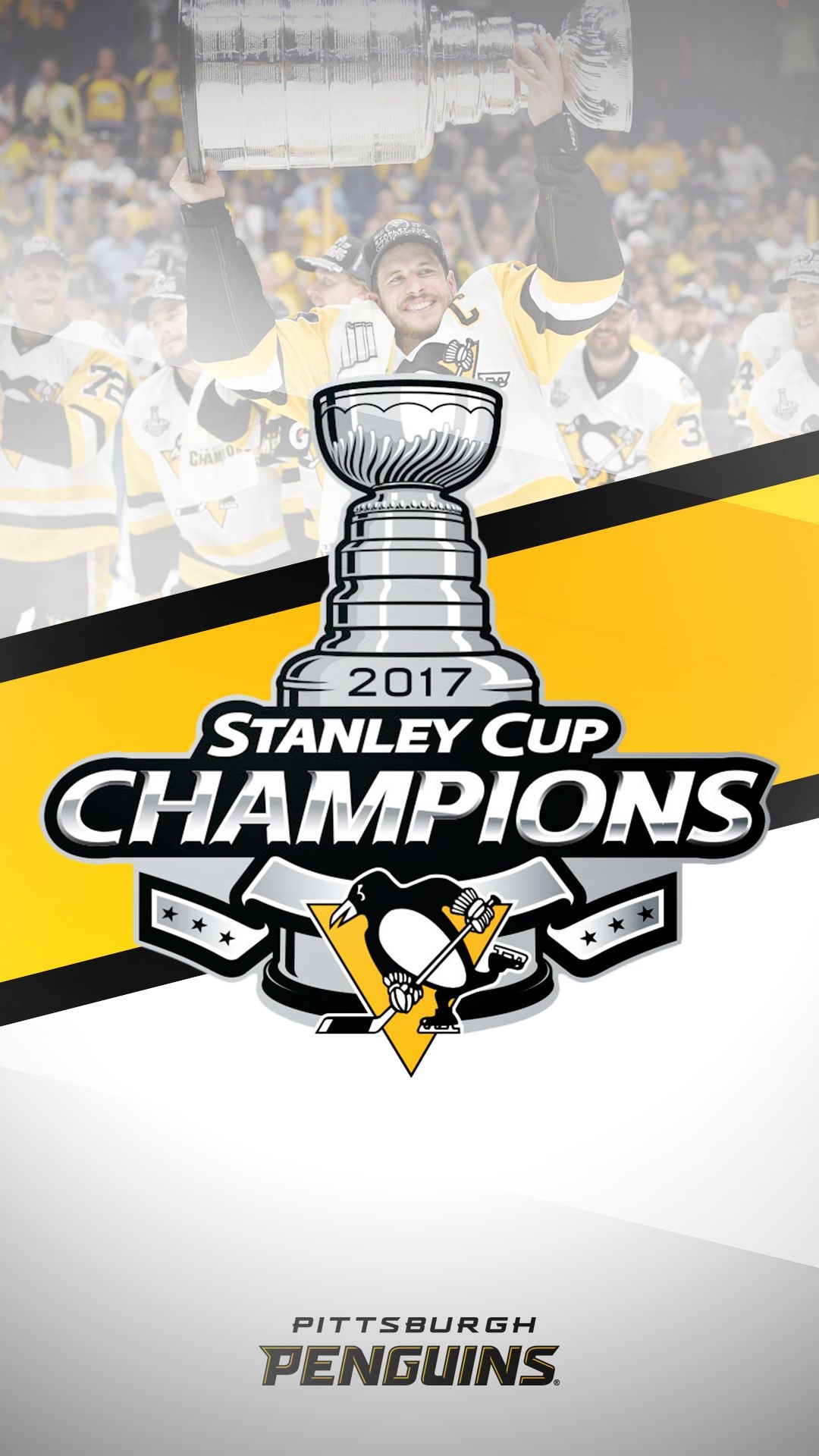 Pittsburgh Penguins: 2017 Stanley Cup champions, Won the Presidents' Trophy in 1992-93 season. 1080x1920 Full HD Wallpaper.