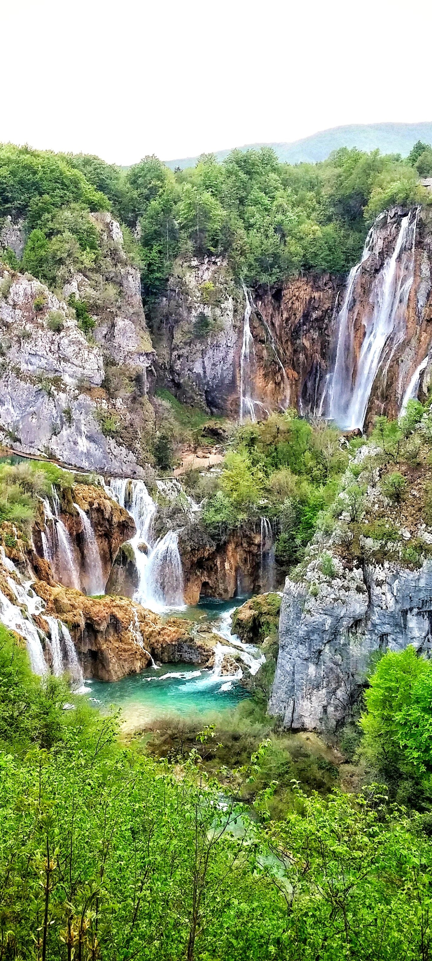 Plitvice Lakes National Park, Waterfall, Nature, Landscape, 1440x3200 HD Handy
