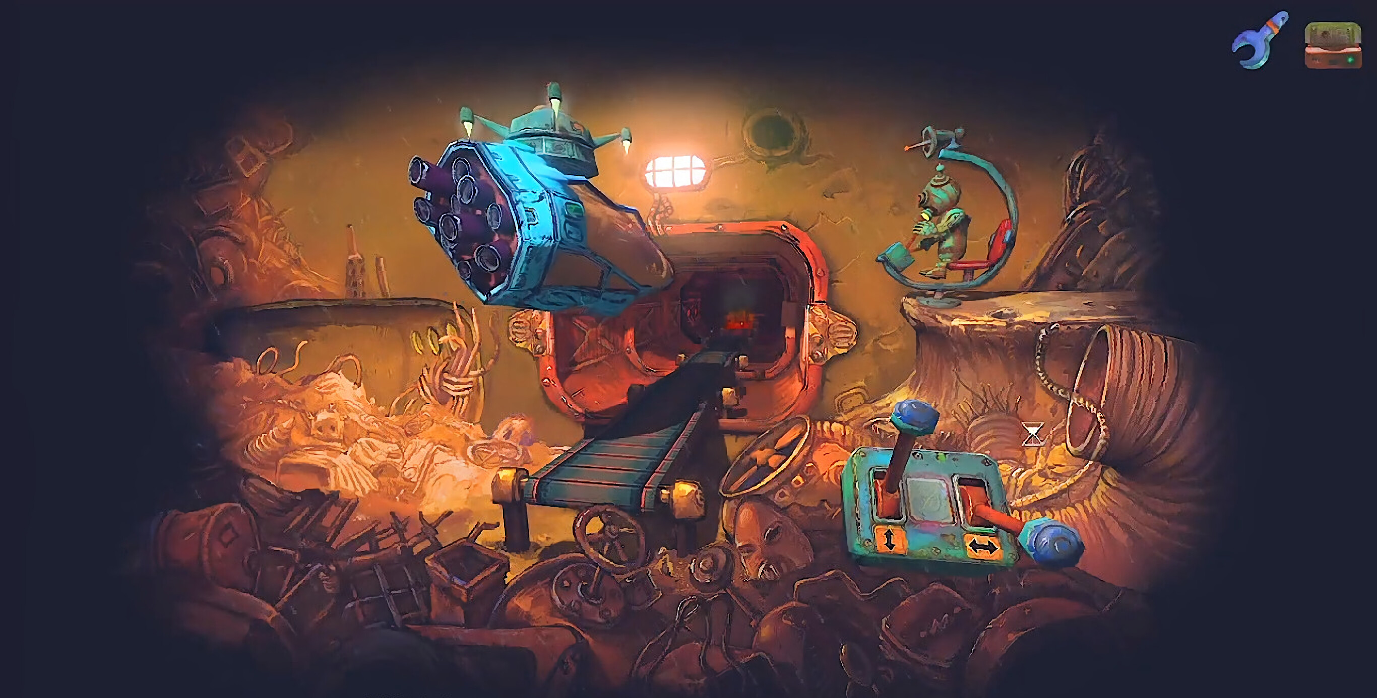 Mechanic 8230 (Game): Post-apocalyptic quest developed by Nudiventra. 2740x1390 HD Wallpaper.