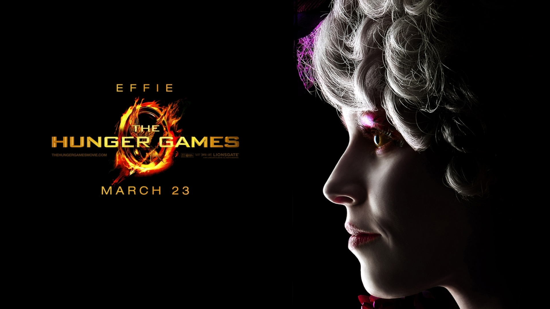 Hunger Games: Effie Trinket, a Capitol-born chaperone who was assigned to oversee District 12's tributes. 1920x1080 Full HD Wallpaper.