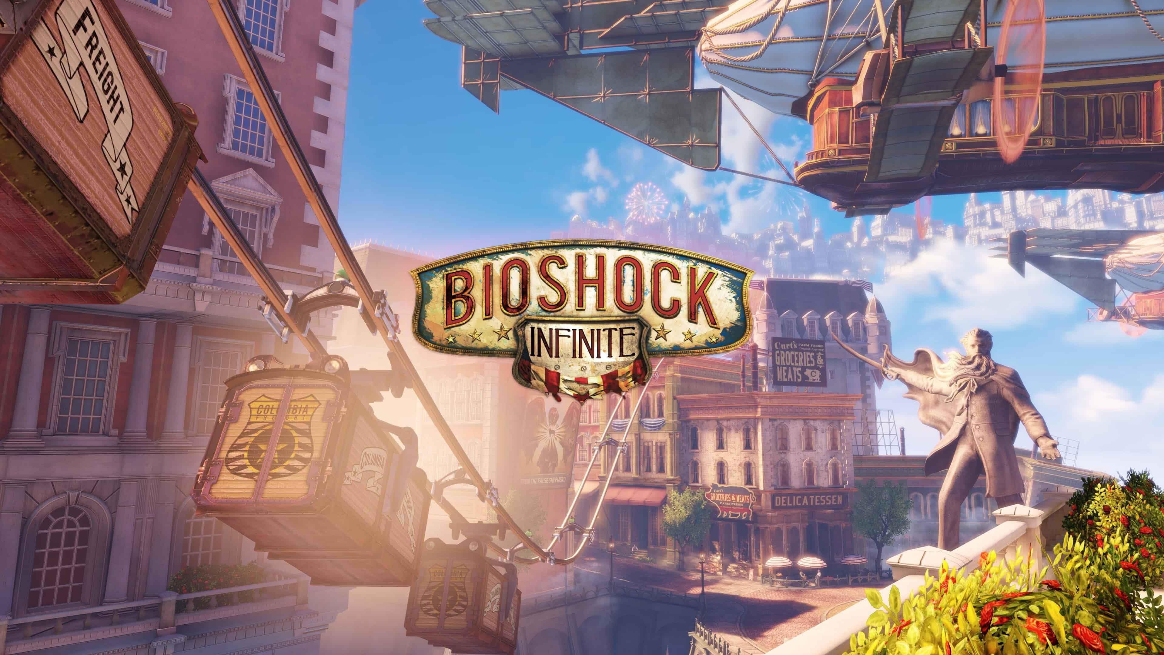 BioShock: Infinite, A first-person shooter video game developed by Irrational Games. 3840x2160 4K Background.