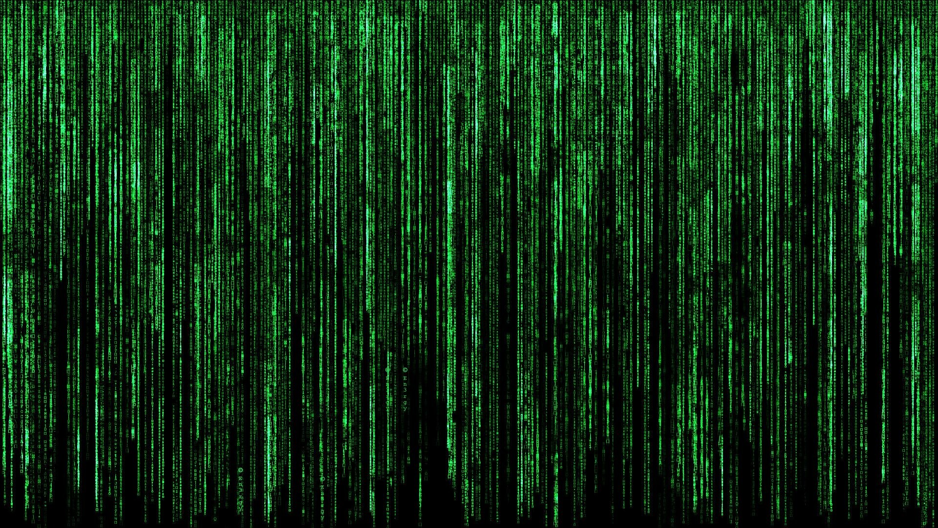 Matrix Franchise: Computer code, A characteristic mark of the franchise. 1920x1080 Full HD Background.