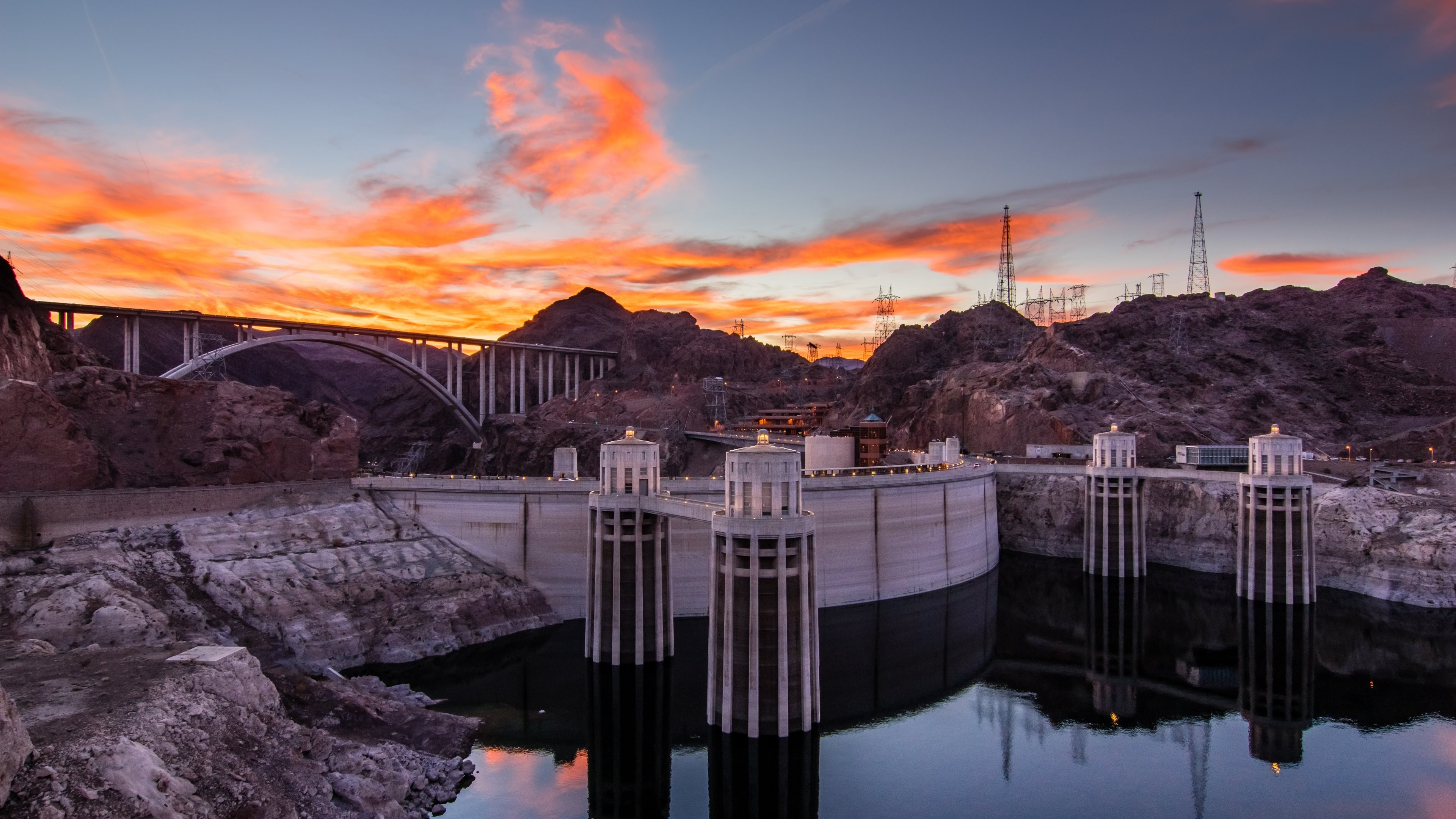 Prächtiger Blick auf den Hoover-Damm, 3840x2160 4K Desktop