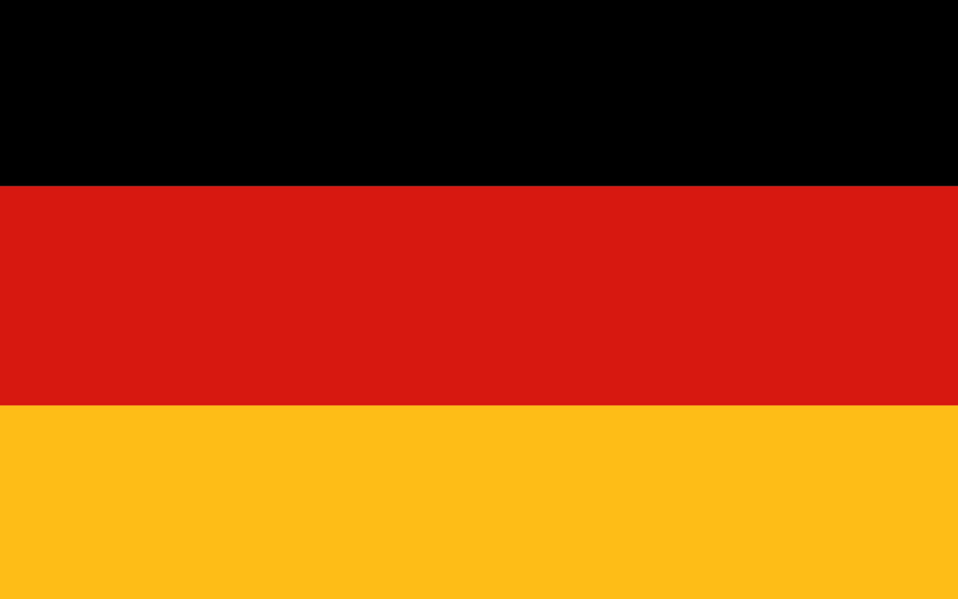 Flag of Germany: The national tricolor consisting of three equal horizontal bands displaying the national colors. 1920x1200 HD Background.
