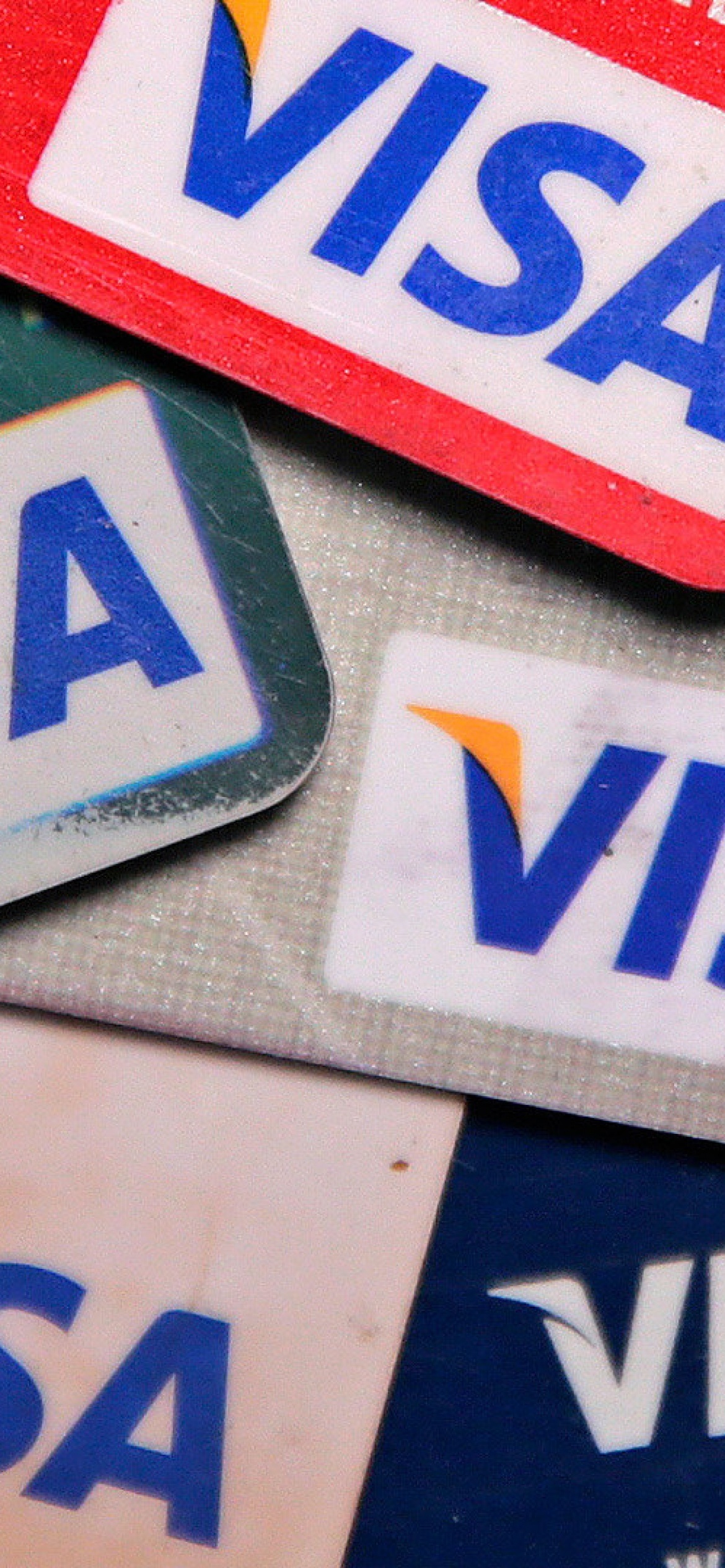 Visa (Card): An American multinational company that provides services for payment transactions. 1170x2540 HD Background.