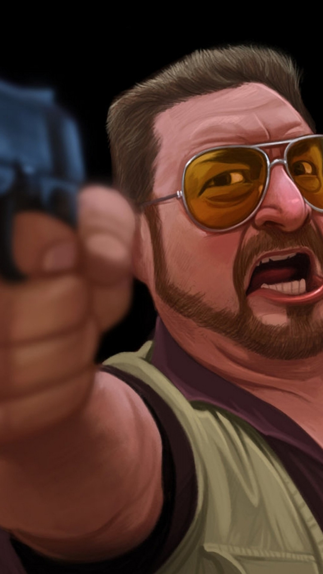 Walter Sobchak artwork, The Big Lebowski wallpapers, Artistic backgrounds, Quirky characters, 1080x1920 Full HD Phone