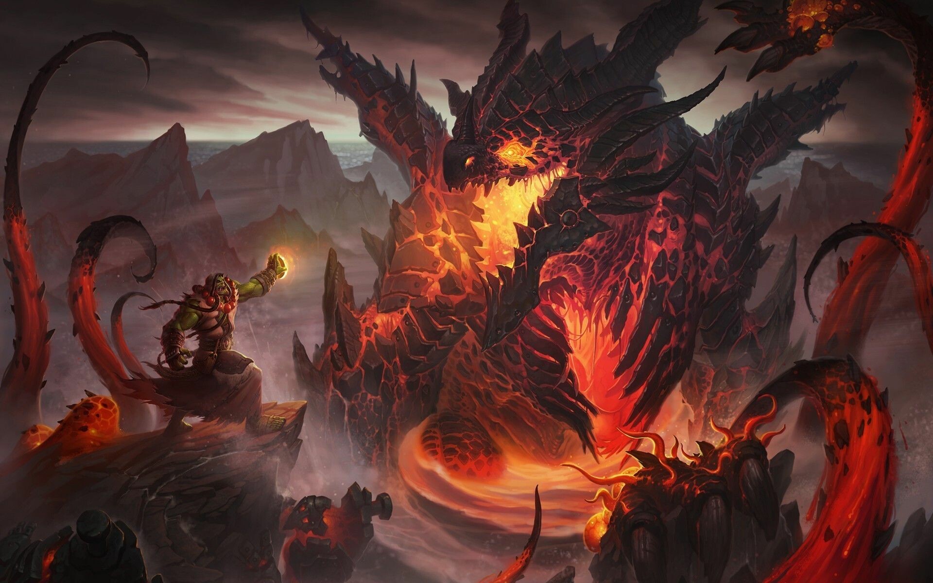 World of Warcraft: Deathwing the Destroyer, Formerly known as Neltharion the Earth-Warder. 1920x1200 HD Background.