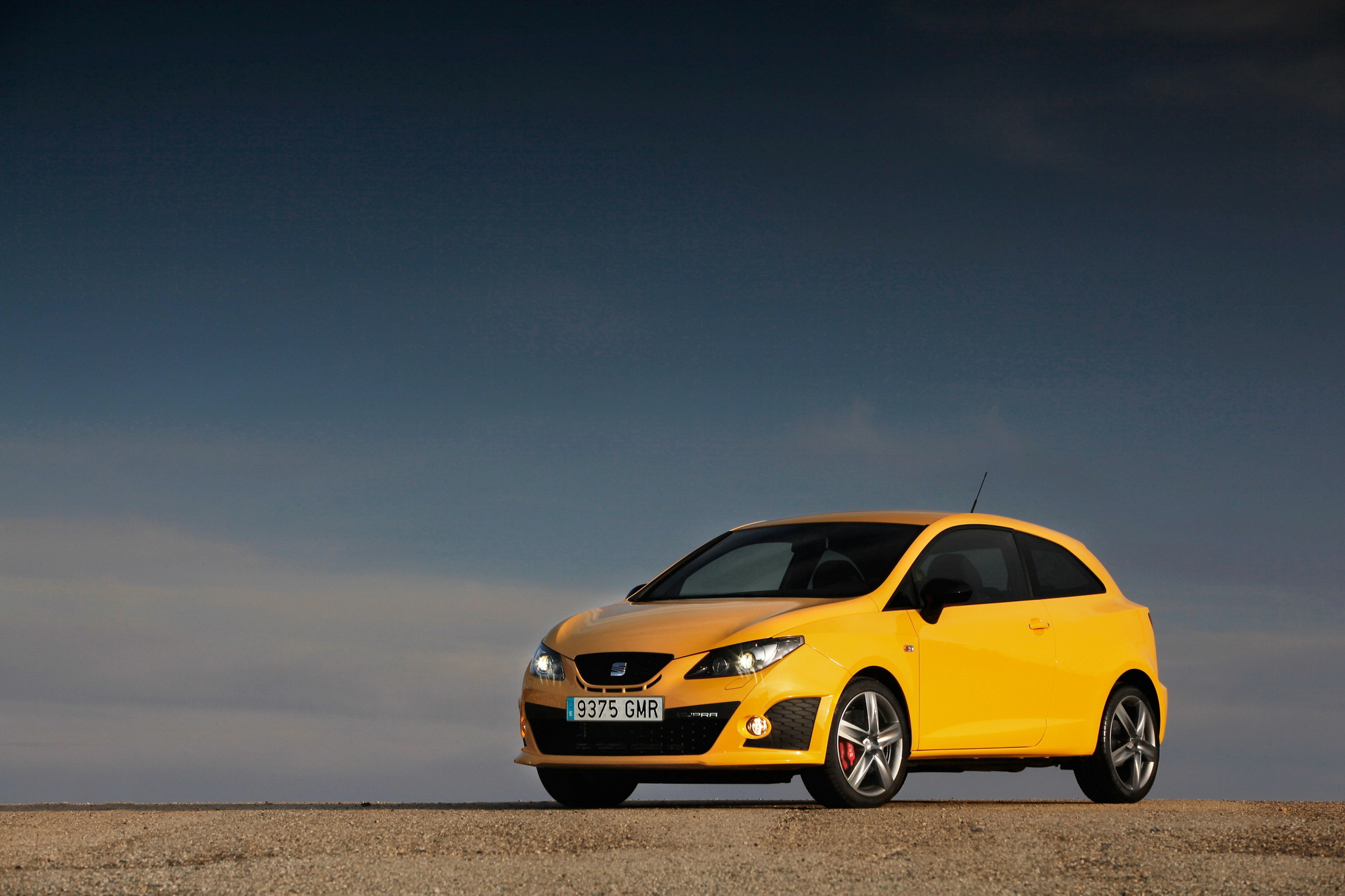 Seat Ibiza, Model 2009, Cupra yellow sky, Cars, 3080x2050 HD Desktop
