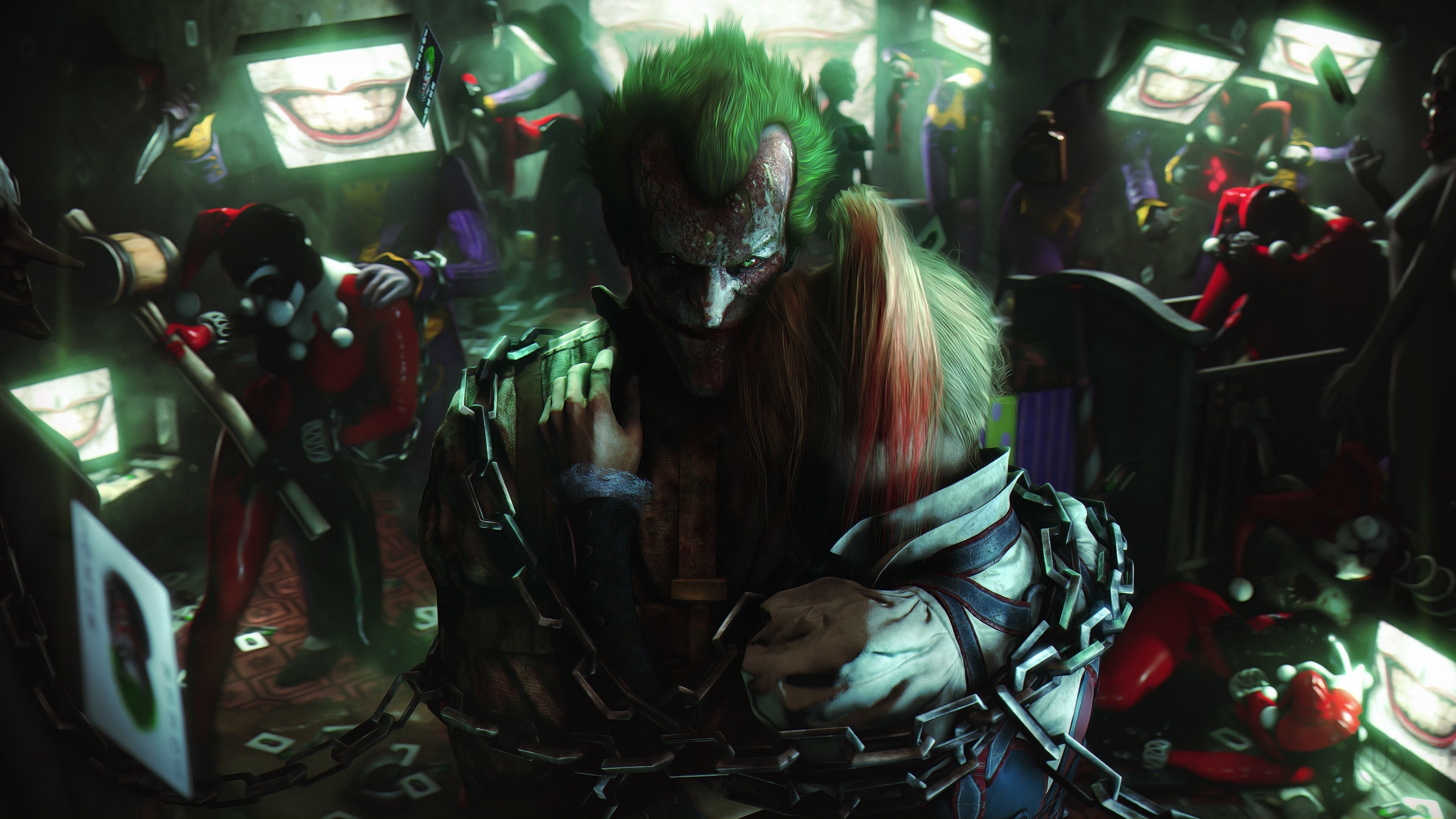 Batman: Arkham City: Joker, Homicidal supervillain, Video game, Mark Hamill. 3840x2160 4K Background.