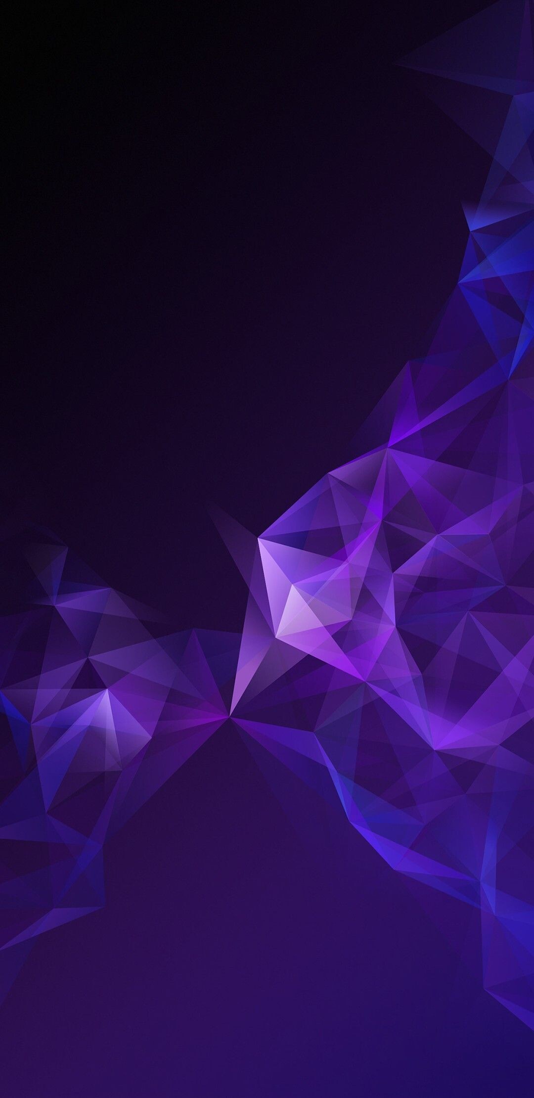 Geometry: Low polygonal art, Supplementary angles, Triangles. 1080x2220 HD Background.