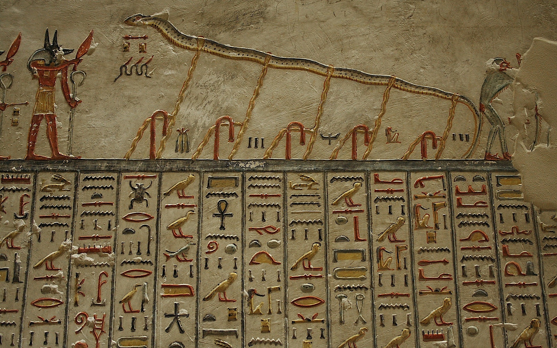 Hieroglyphics, Ancient Egyptian writing, Symbolic language, Mystical symbols, 1920x1200 HD Desktop