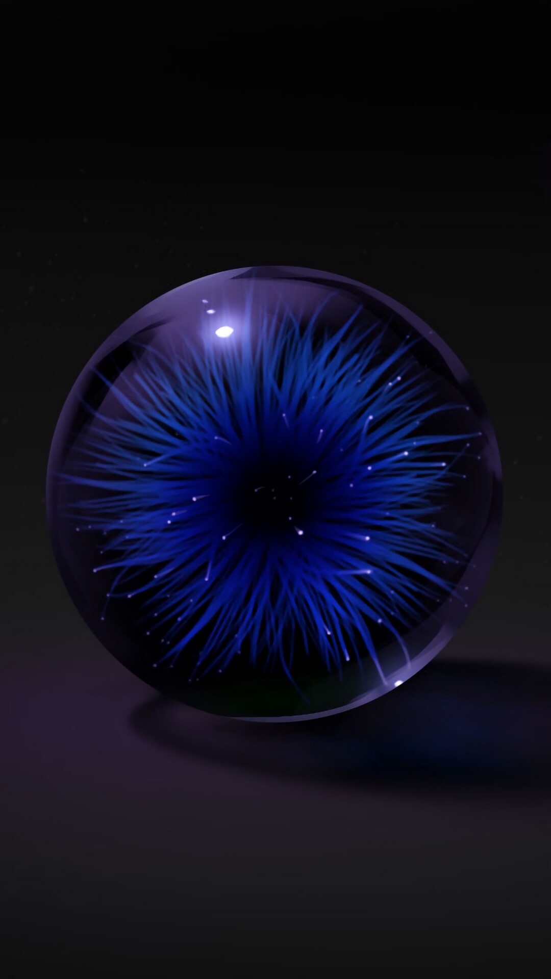 Glass: 3d eyeball digital art, An amorphous material often derived from molten silica. 1080x1920 Full HD Background.