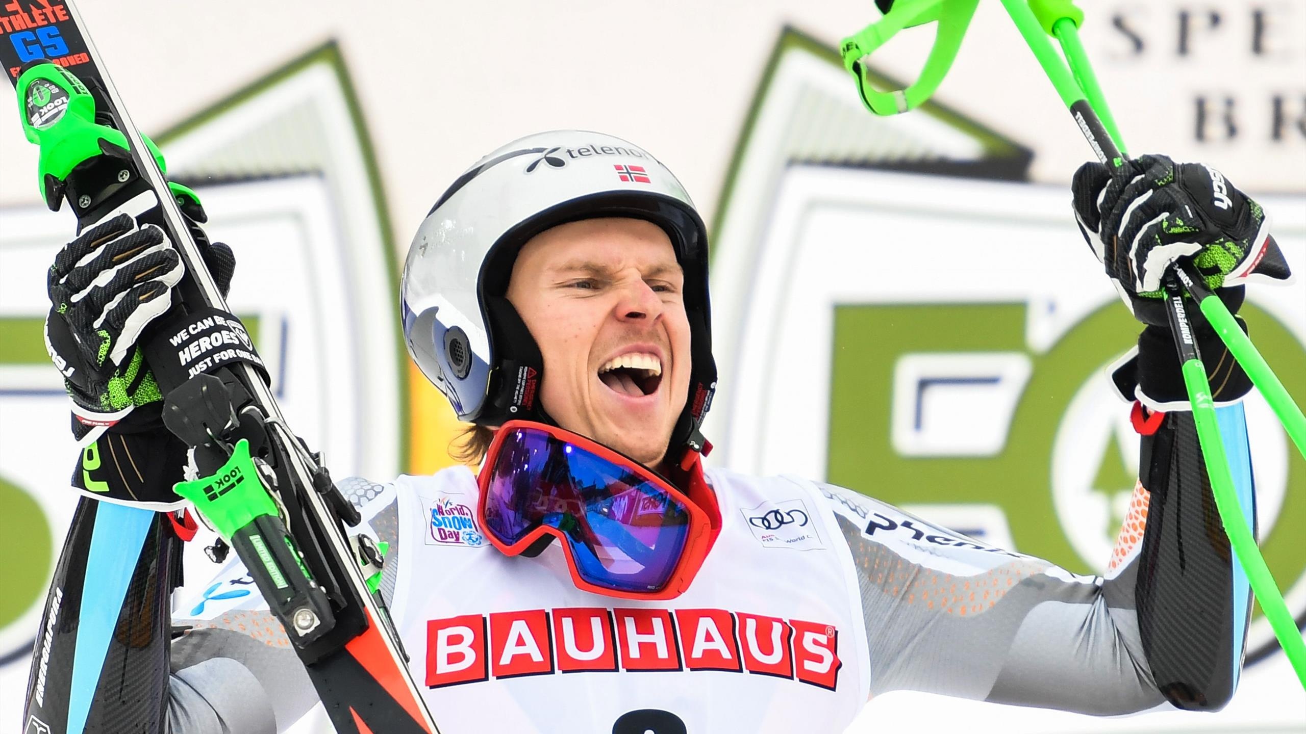 Henrik Kristoffersen, Alpine skiing triumph, Alta Badia breakthrough, GS victory, 2560x1440 HD Desktop