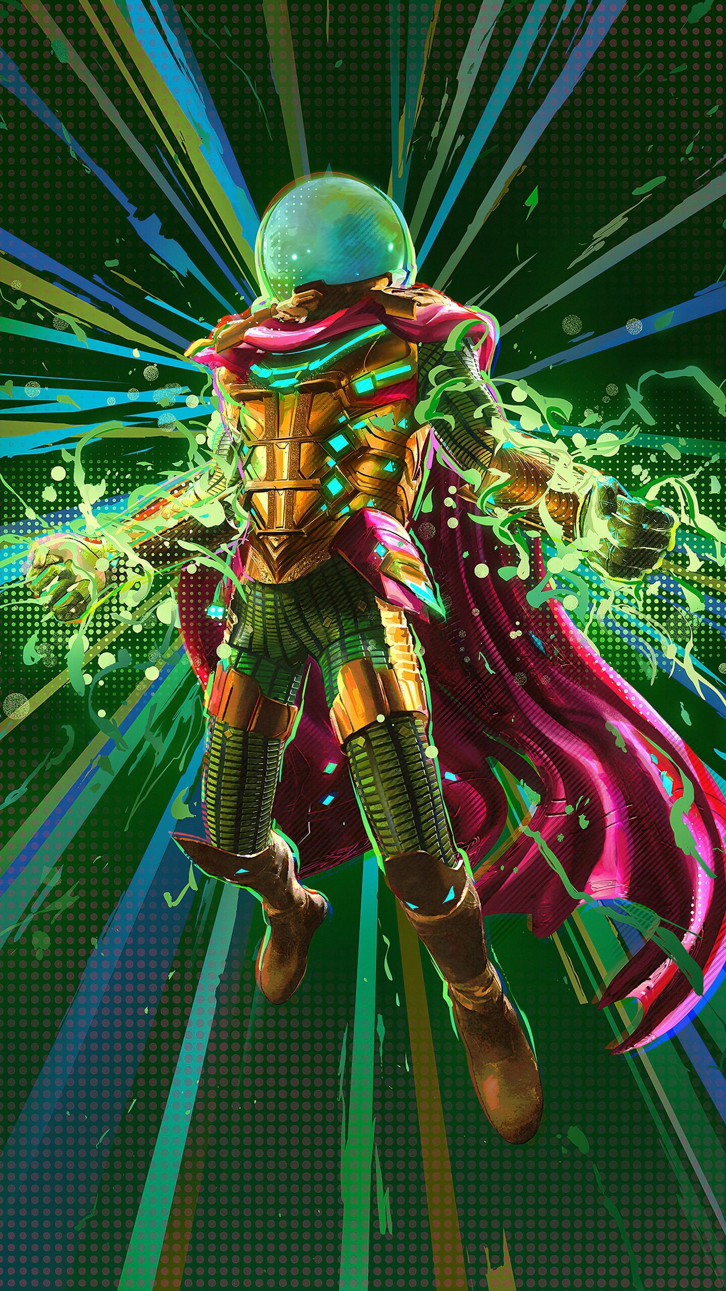 Marvel Villain: Mysterio, An enemy of the superheroes Spider-Man. 1440x2560 HD Wallpaper.