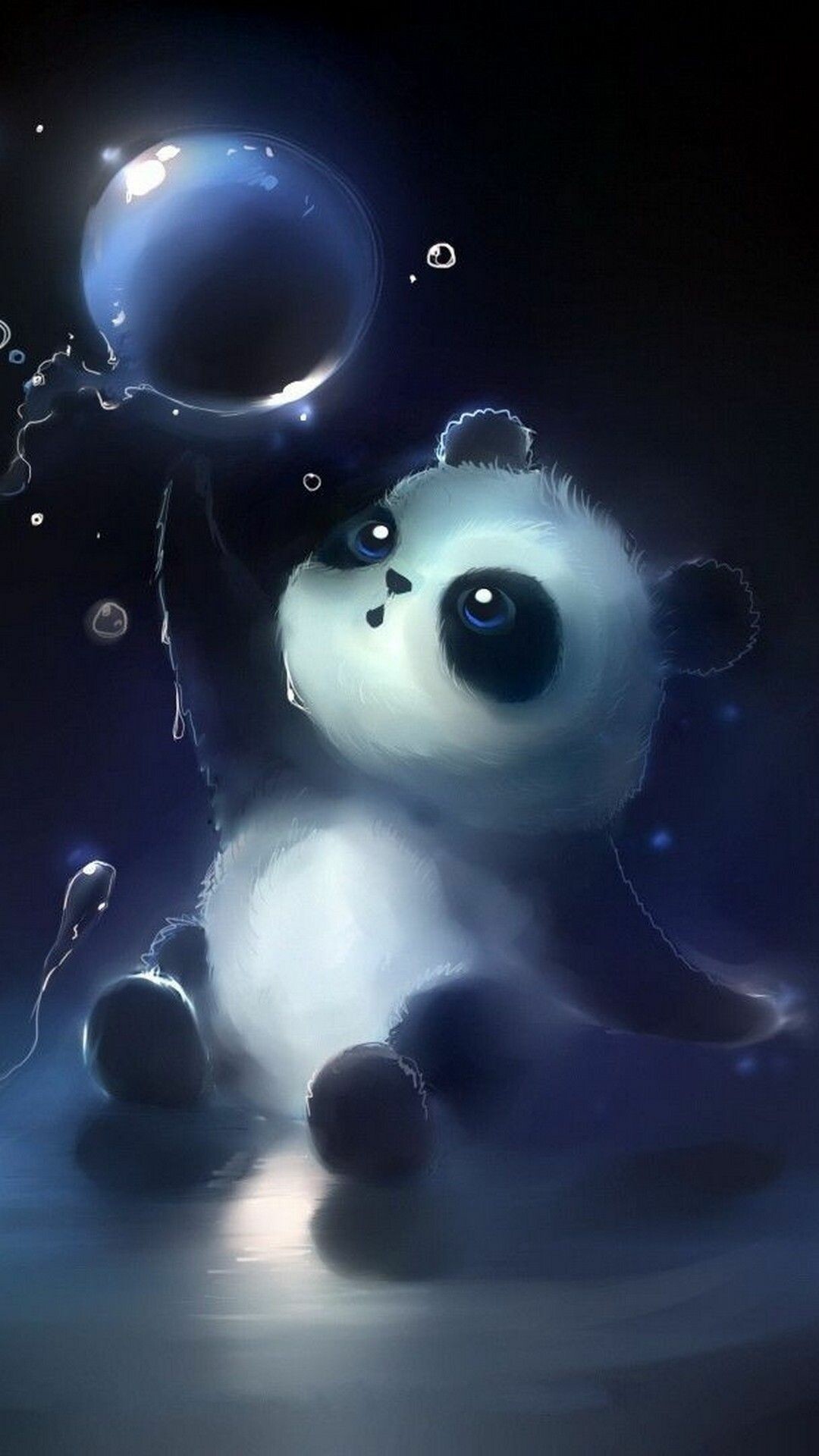 Panda: Known as one of the most adorable animals in the world for its round face, large dark circles around its eyes, chubby body. 1080x1920 Full HD Background.