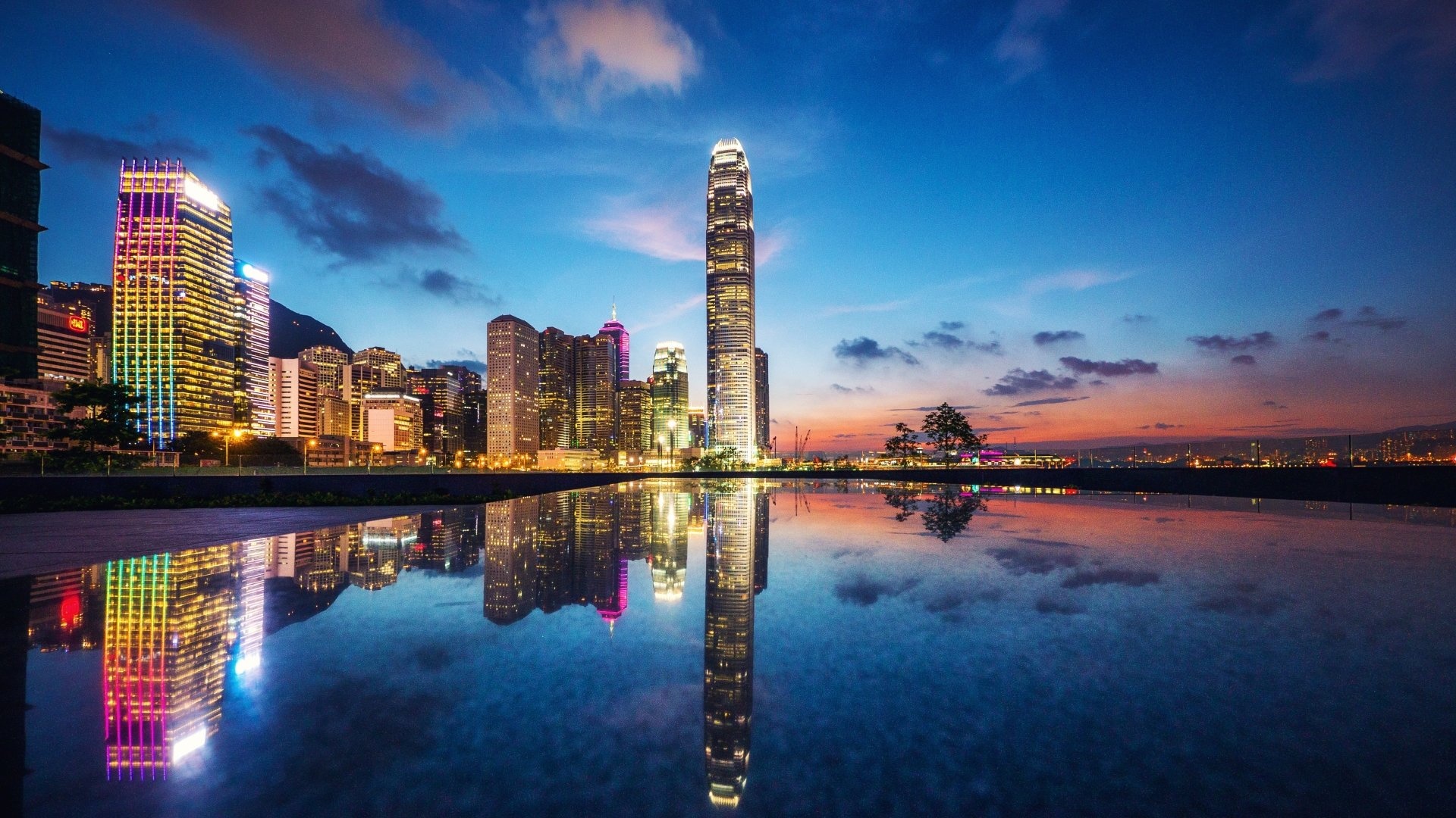 Hong Kong Skyline, Stunning high-definition wallpapers, Captivating backgrounds, City views, 1920x1080 Full HD Desktop