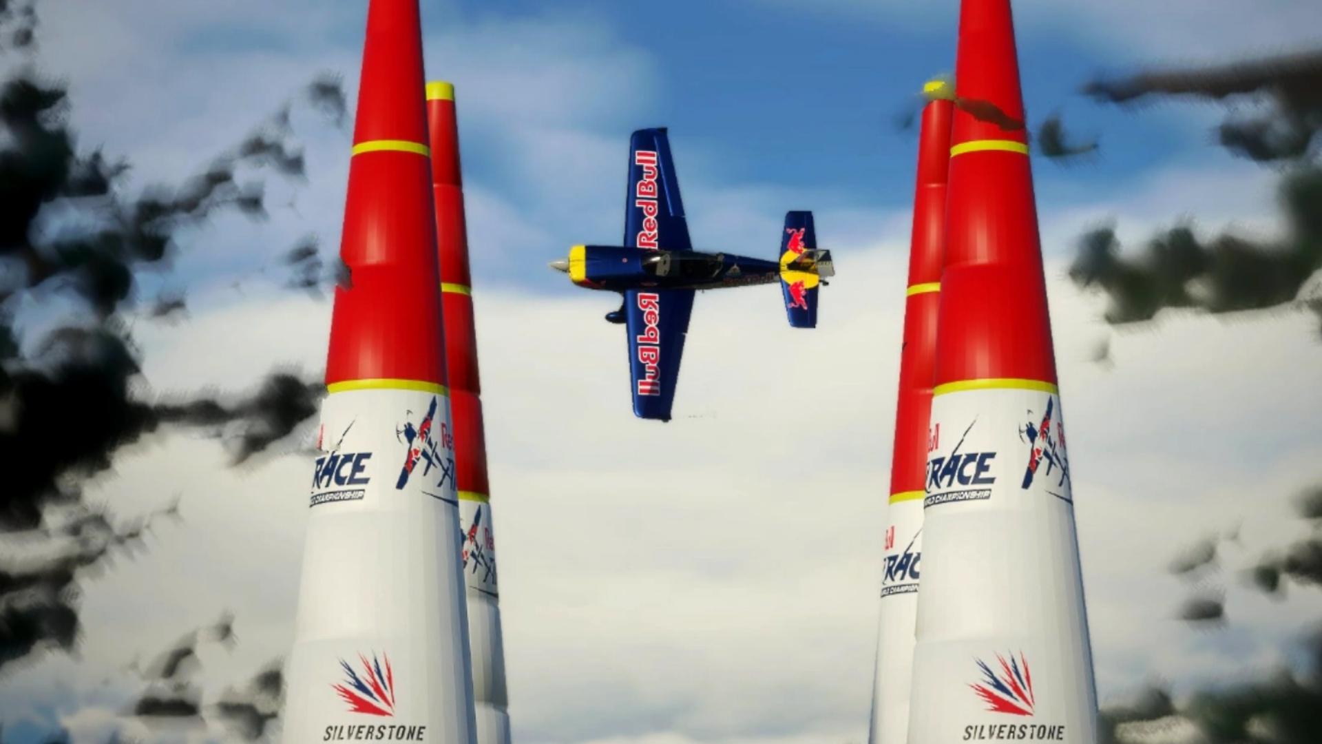 Air Racing: Red Bull Air Race Silverstone Circuit Event, Extreme competition sport. 1920x1080 Full HD Background.