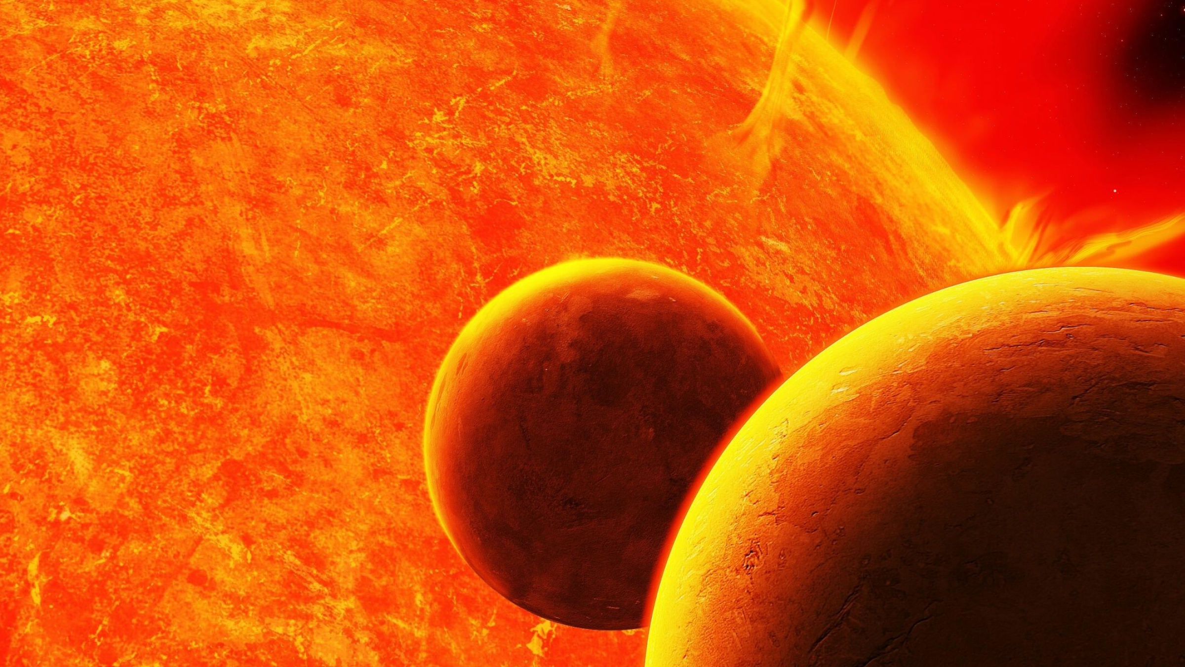 Sun's surface, Radiant energy, Celestial powerhouse, Stellar phenomena, 2400x1350 HD Desktop