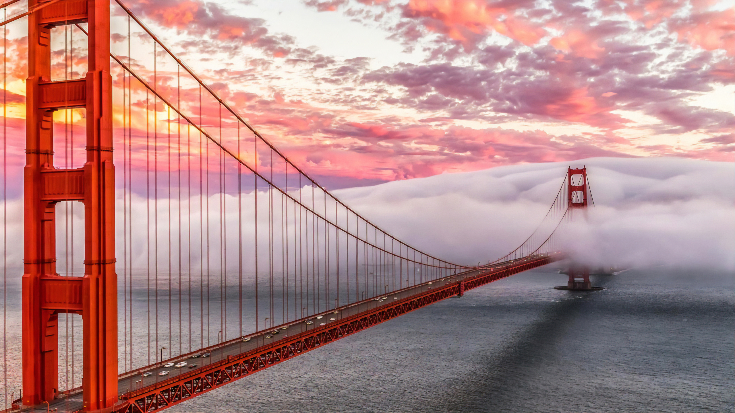 Golden Gate Bridge, Morning beauty, 4K resolution, HD wallpapers, 2560x1440 HD Desktop