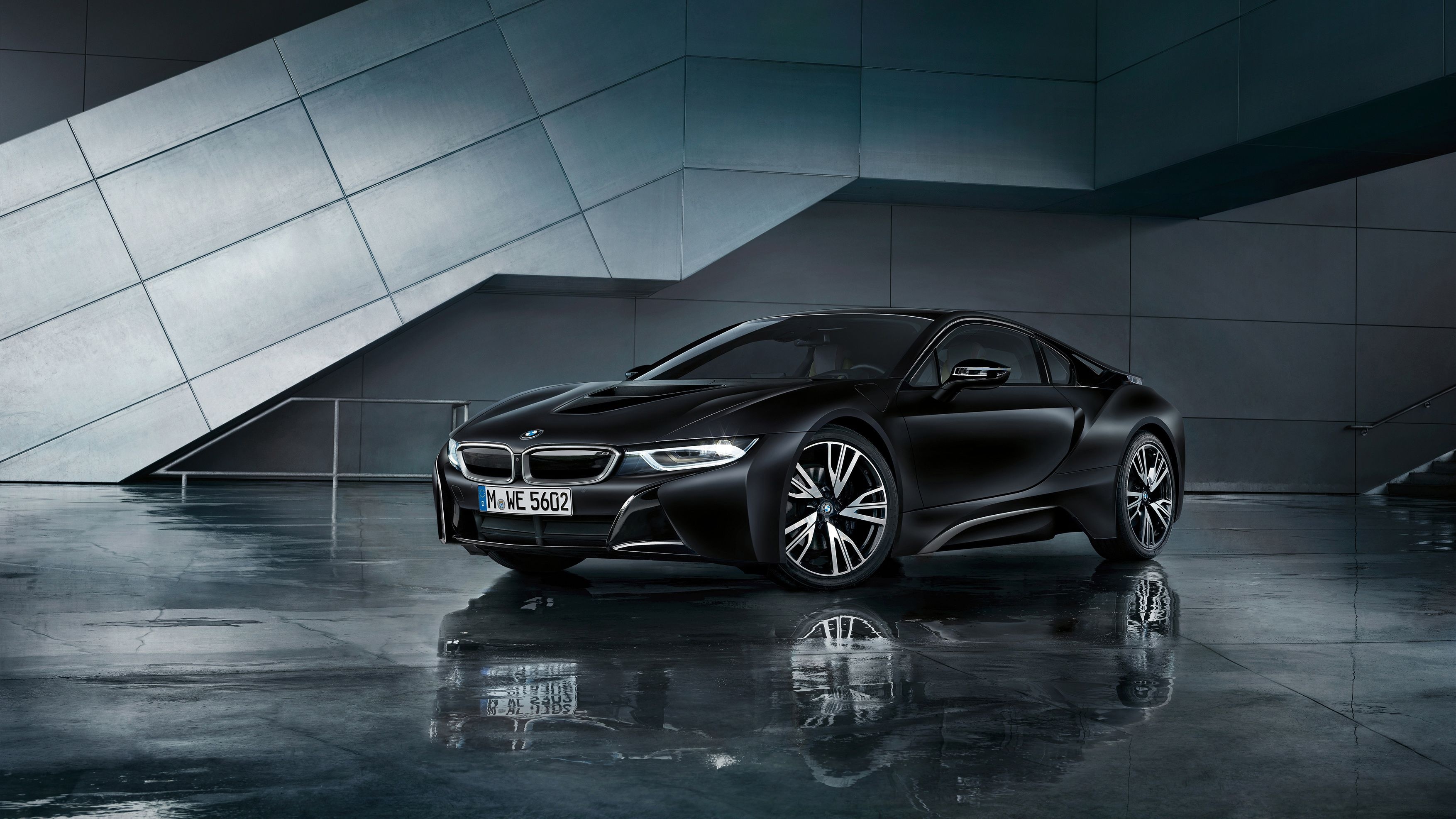 BMW i8 Black, Top BMW wallpapers, Dark sophistication, Powerful presence, Bold and sleek, 3510x1980 HD Desktop
