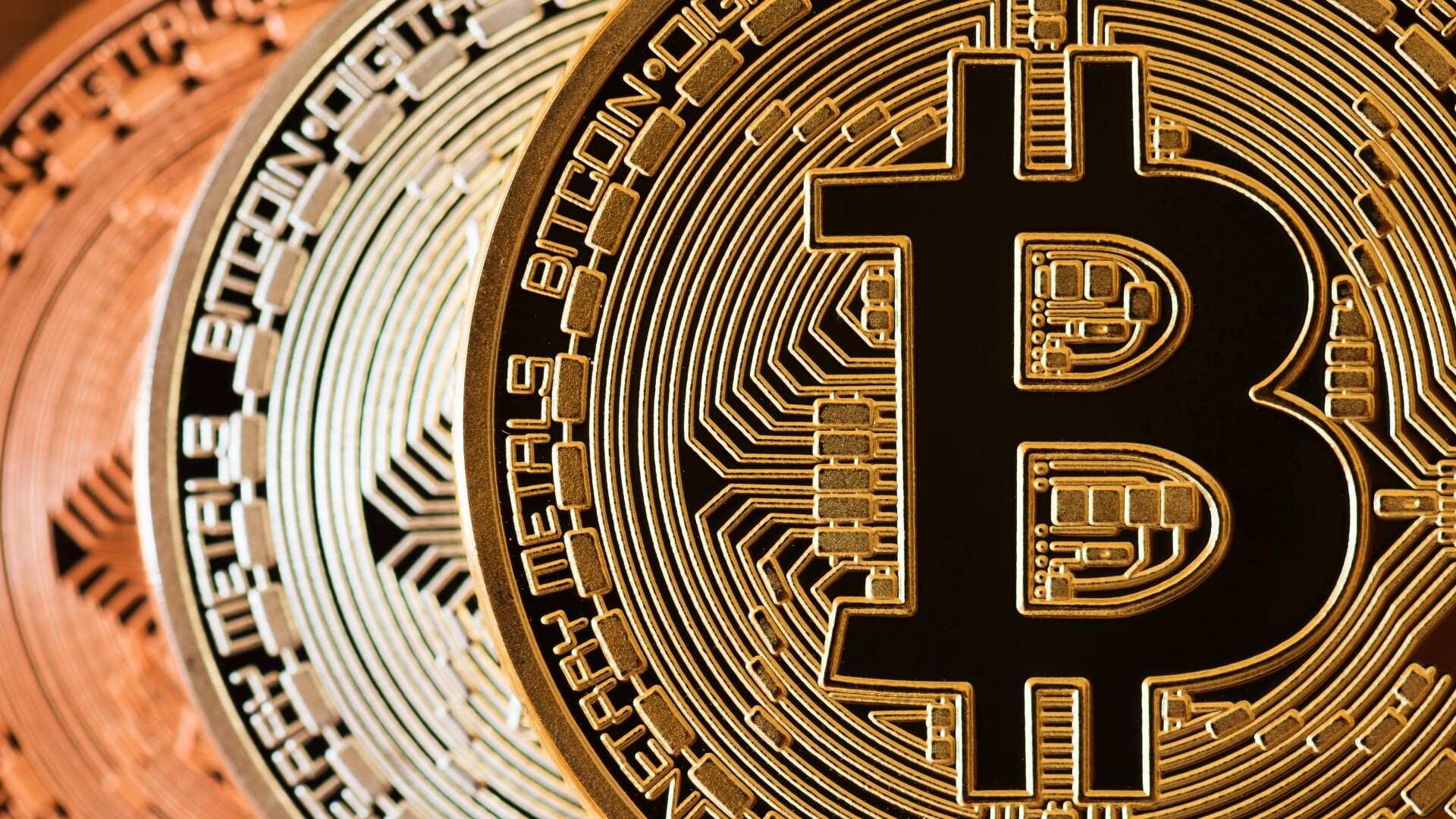 Bitcoin: Crypto coin, The maximum supply pre-set at 21 million. 1920x1080 Full HD Background.