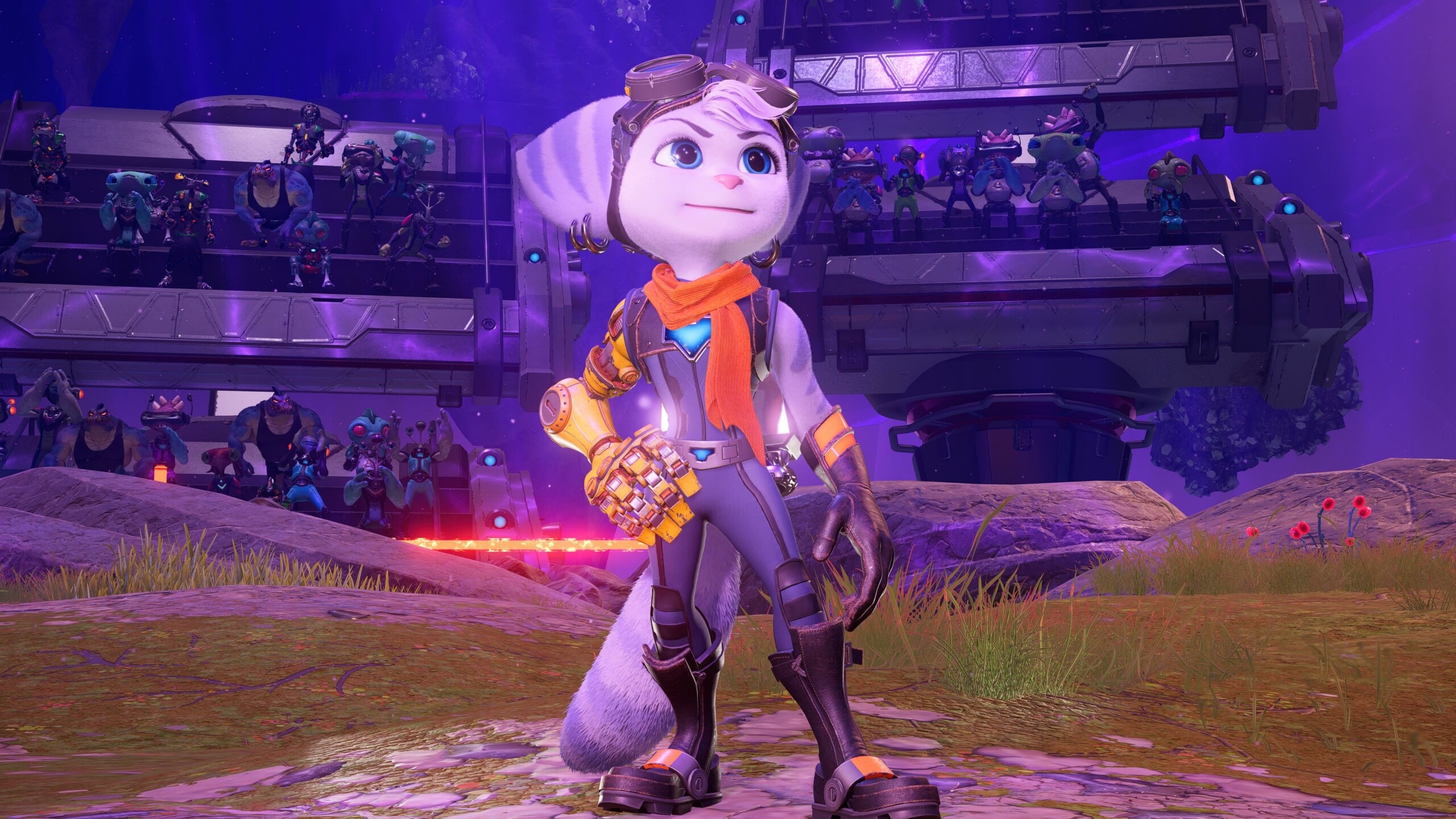 Ratchet and Clank: Rift Apart: A platform series from Sony Computer Entertainment, Female character. 2560x1440 HD Background.