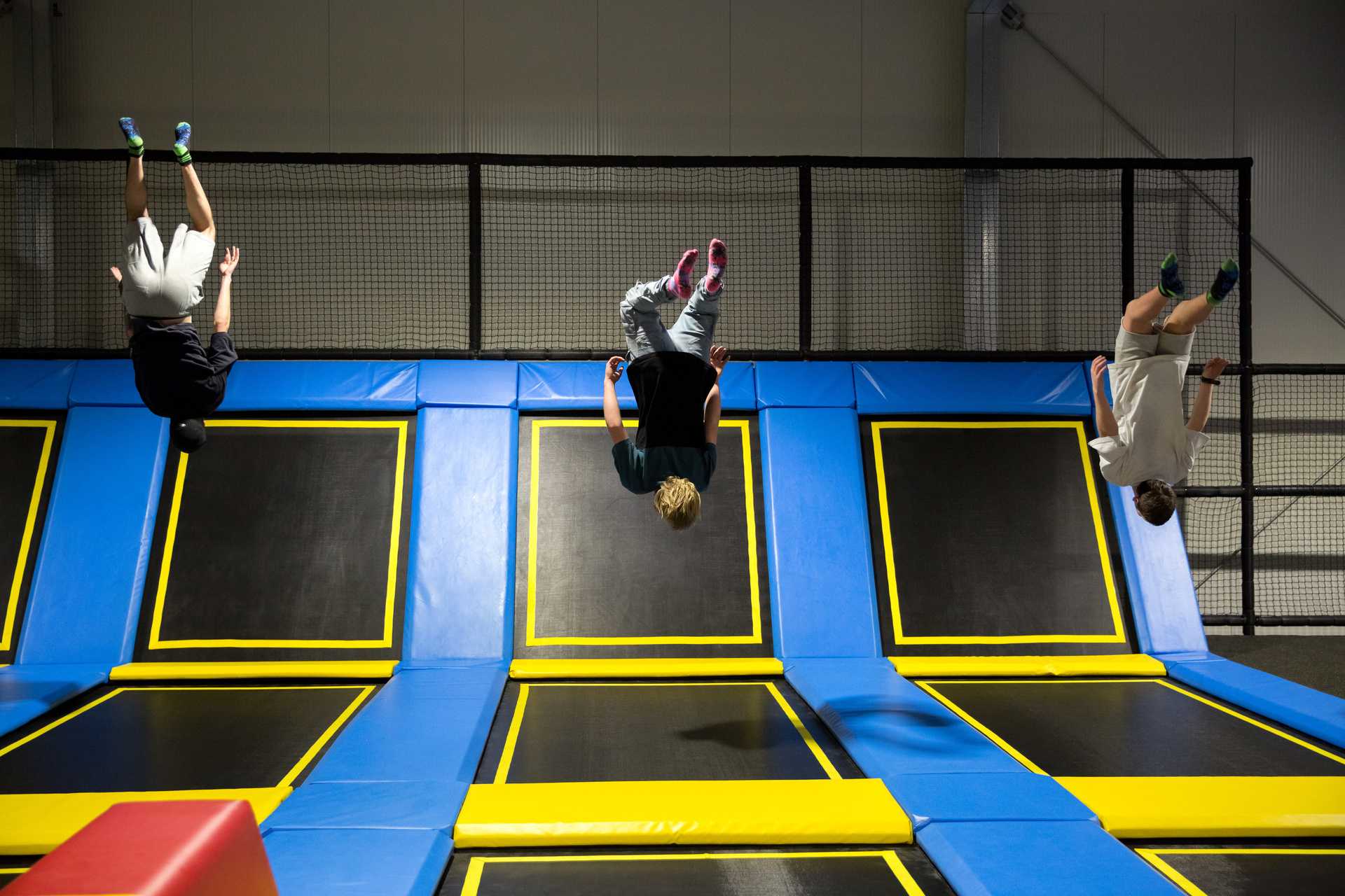 Trampolining: Multi-level playground and an acrobatics facility, Recreational gymnastic sports discipline. 1920x1280 HD Background.
