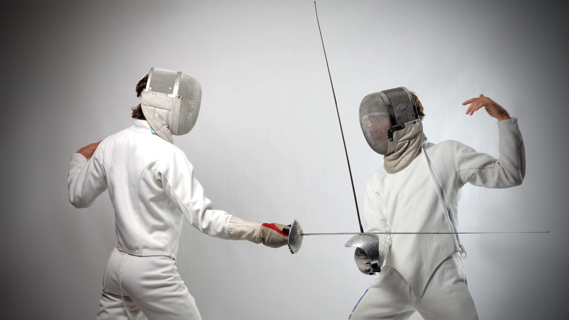 Fencing: One of the five activities which have been featured in every modern Olympic Games, Competitive sport. 1920x1080 Full HD Wallpaper.