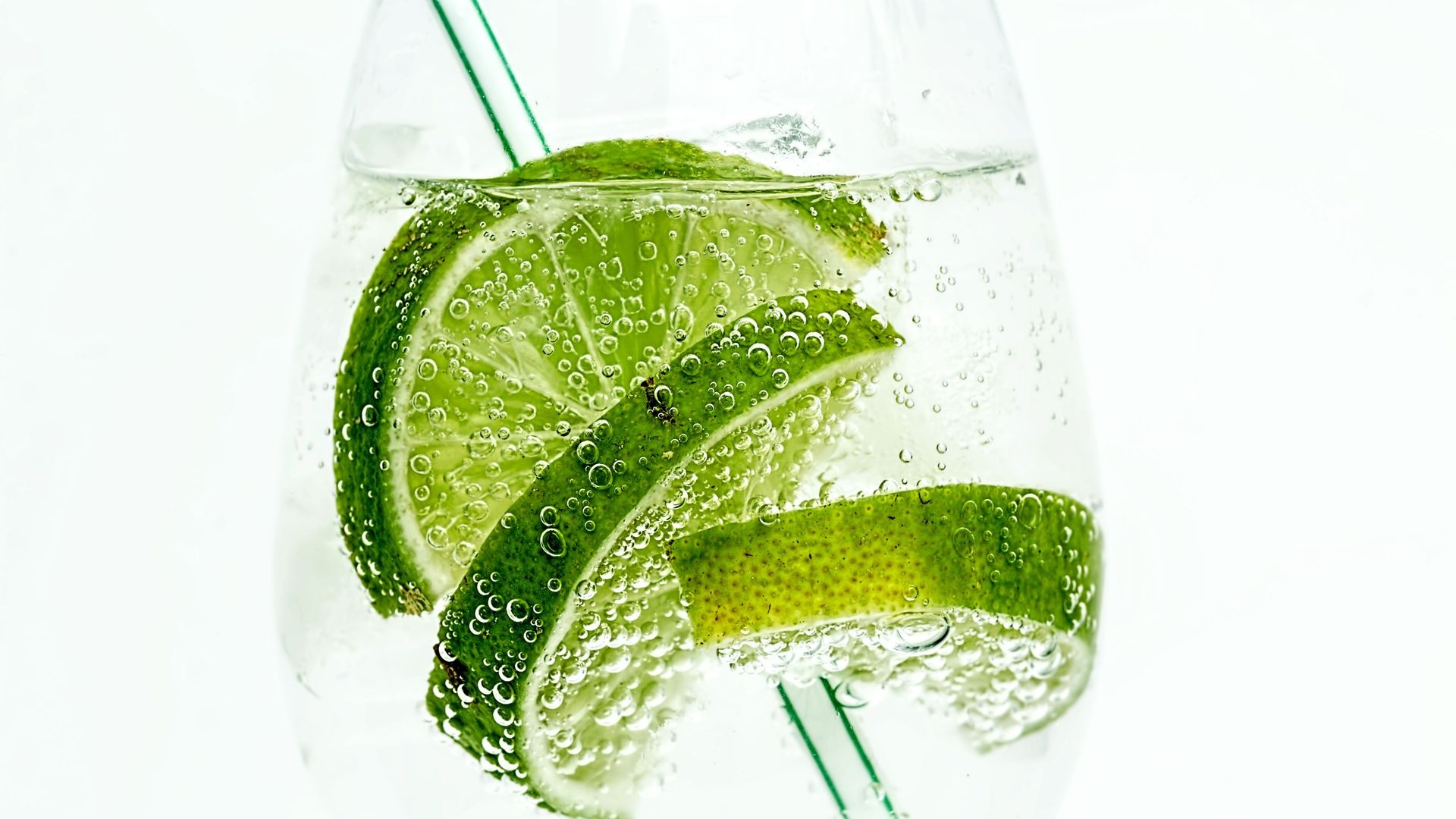 Soda with lime, Clear glass, Refreshing drink, Mewallpaper image, 1920x1080 Full HD Desktop