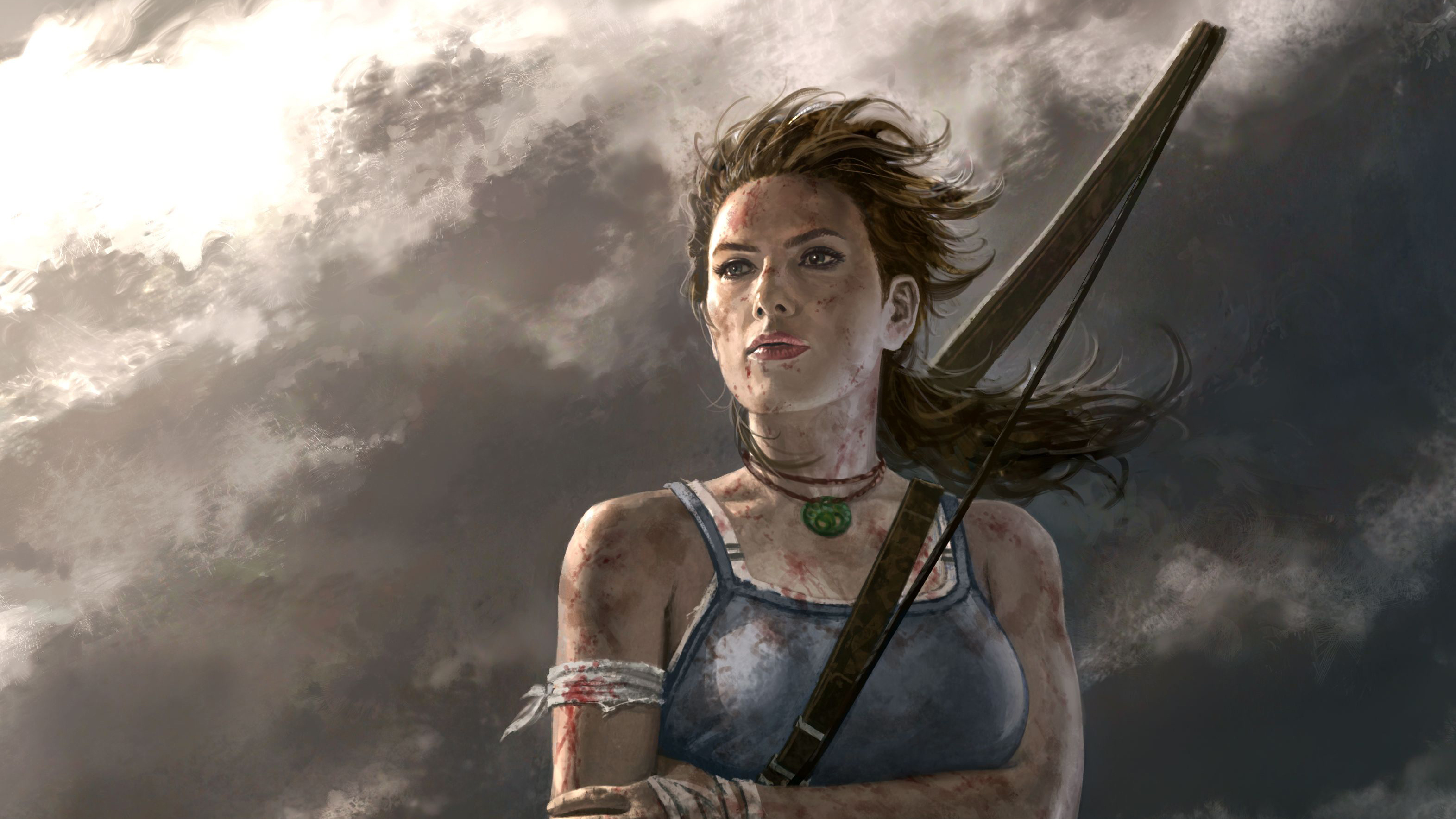 Lara Croft, Tomb Raider, Game art, HD games, 3150x1770 HD Desktop