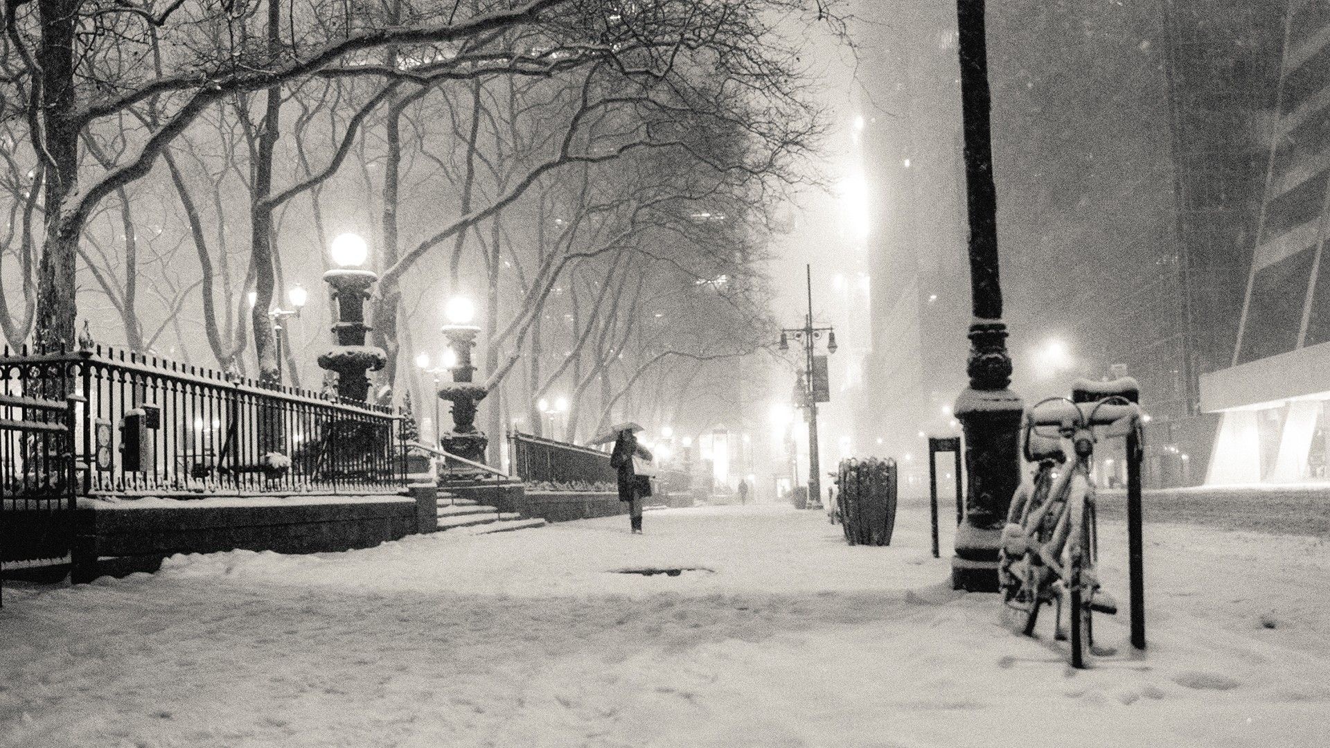 New York, Black and White, Travels, Winter, 1920x1080 Full HD Desktop