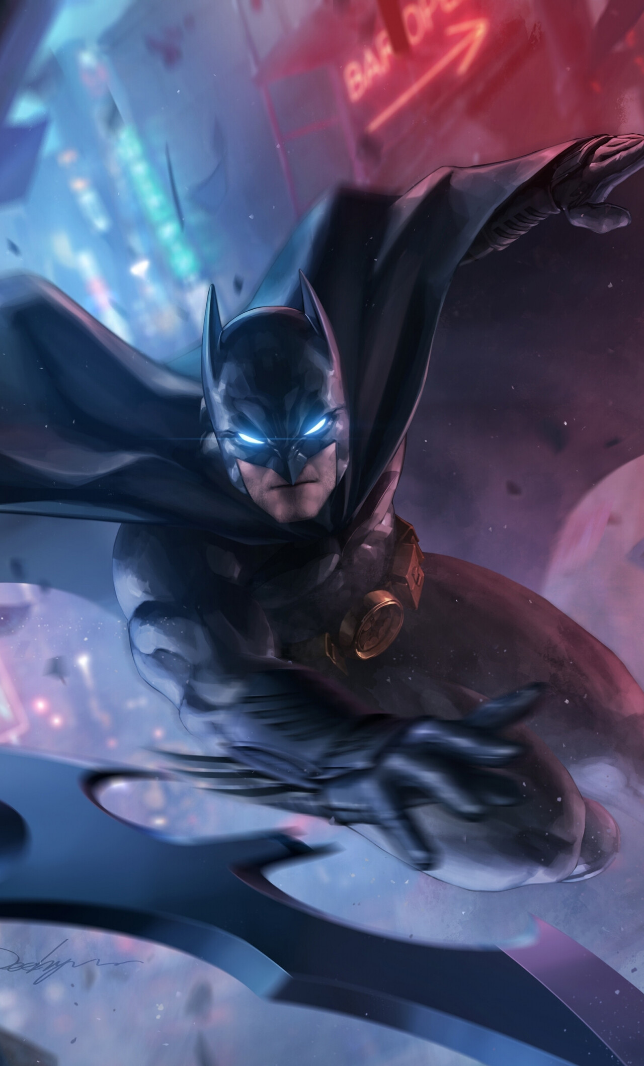 DC Heroes: Batman, the superhero protector of Gotham City, Bruce Wayne. 1280x2120 HD Wallpaper.