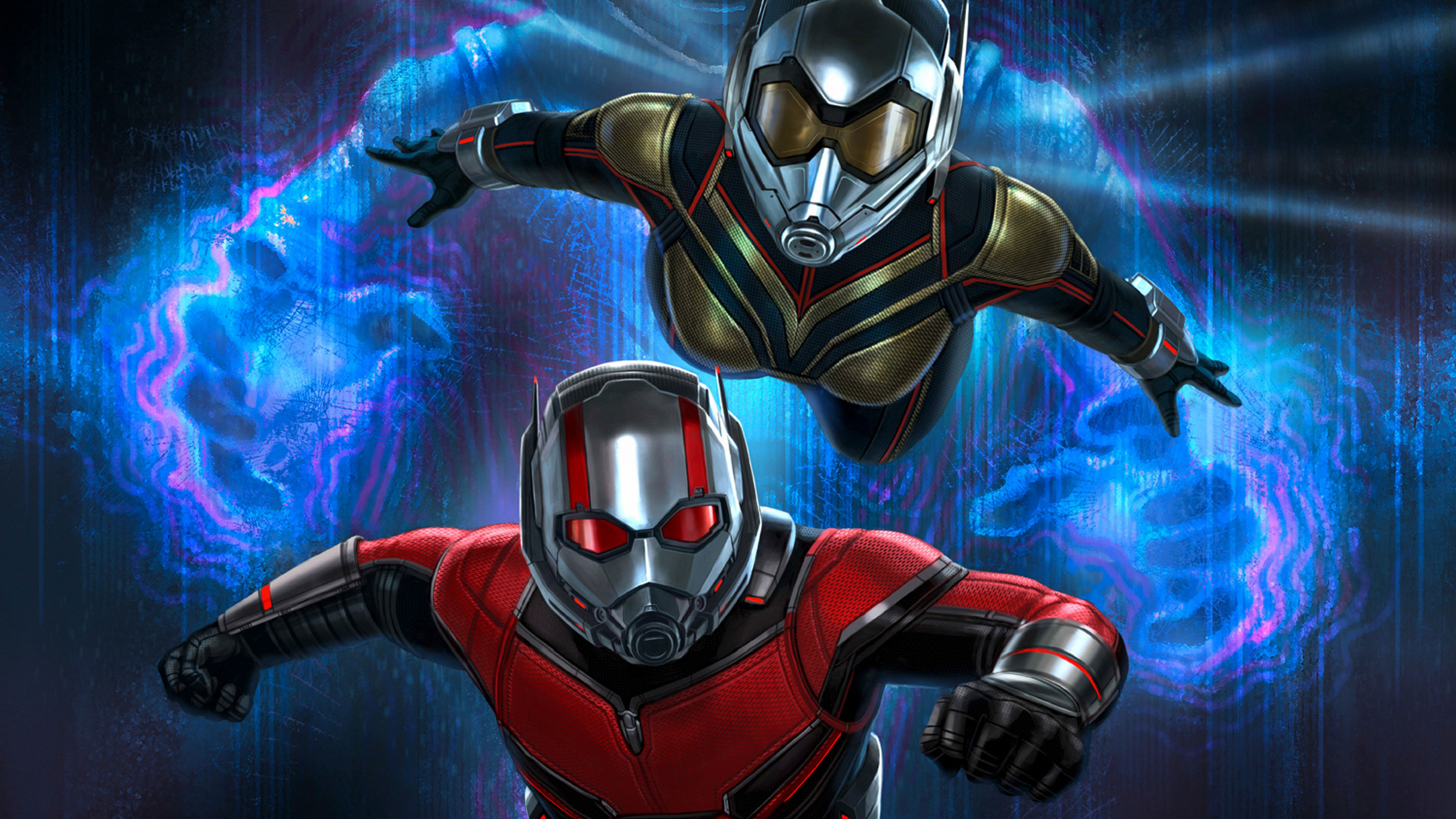 Ant-Man and the Wasp: Quantumania: Super Hero partners Scott Lang and Hope Van Dyne, Poster. 2970x1670 HD Background.