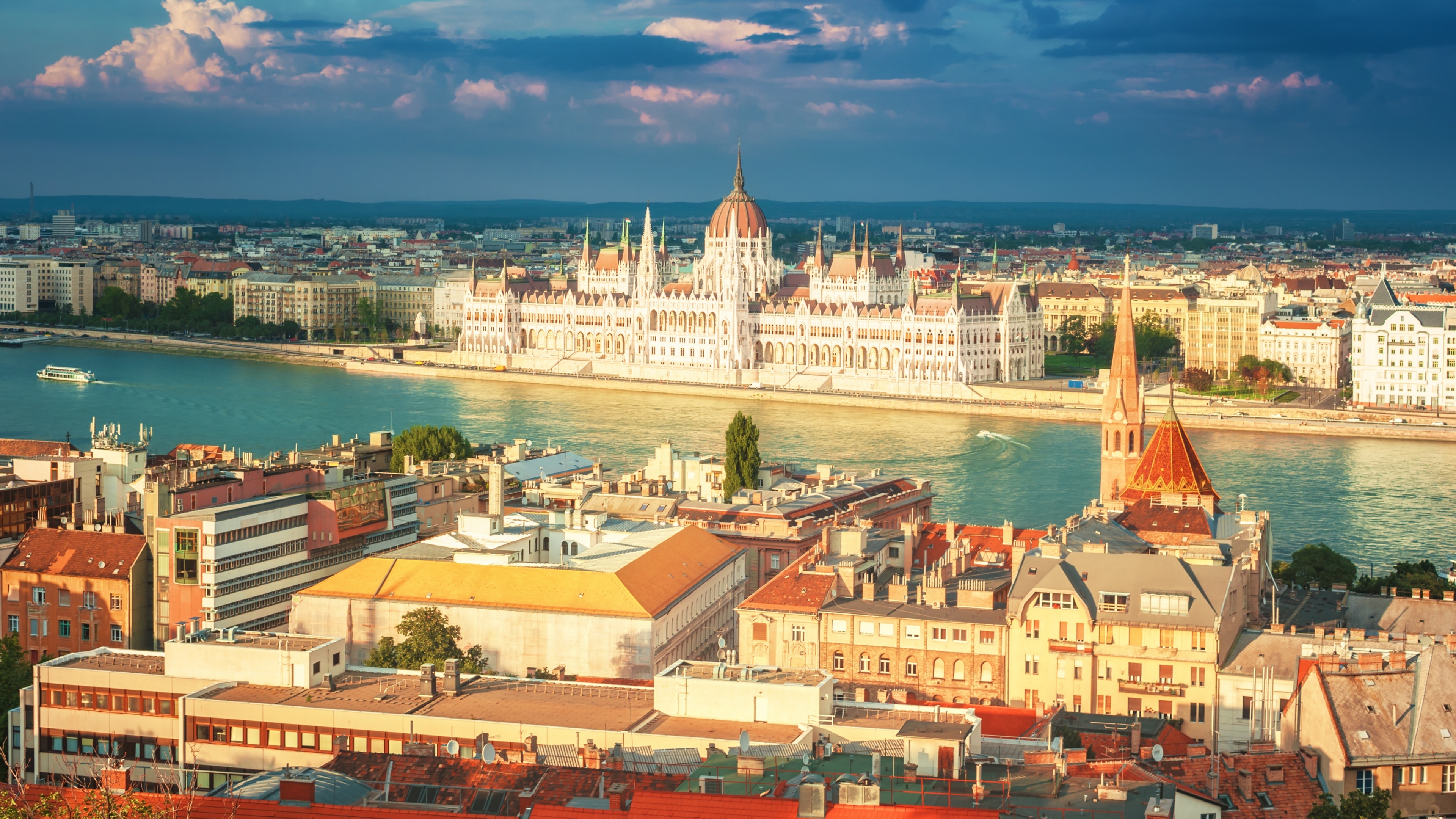 Danube River, Budapest wallpaper, European beauty, Spectacular background, 3840x2160 4K Desktop