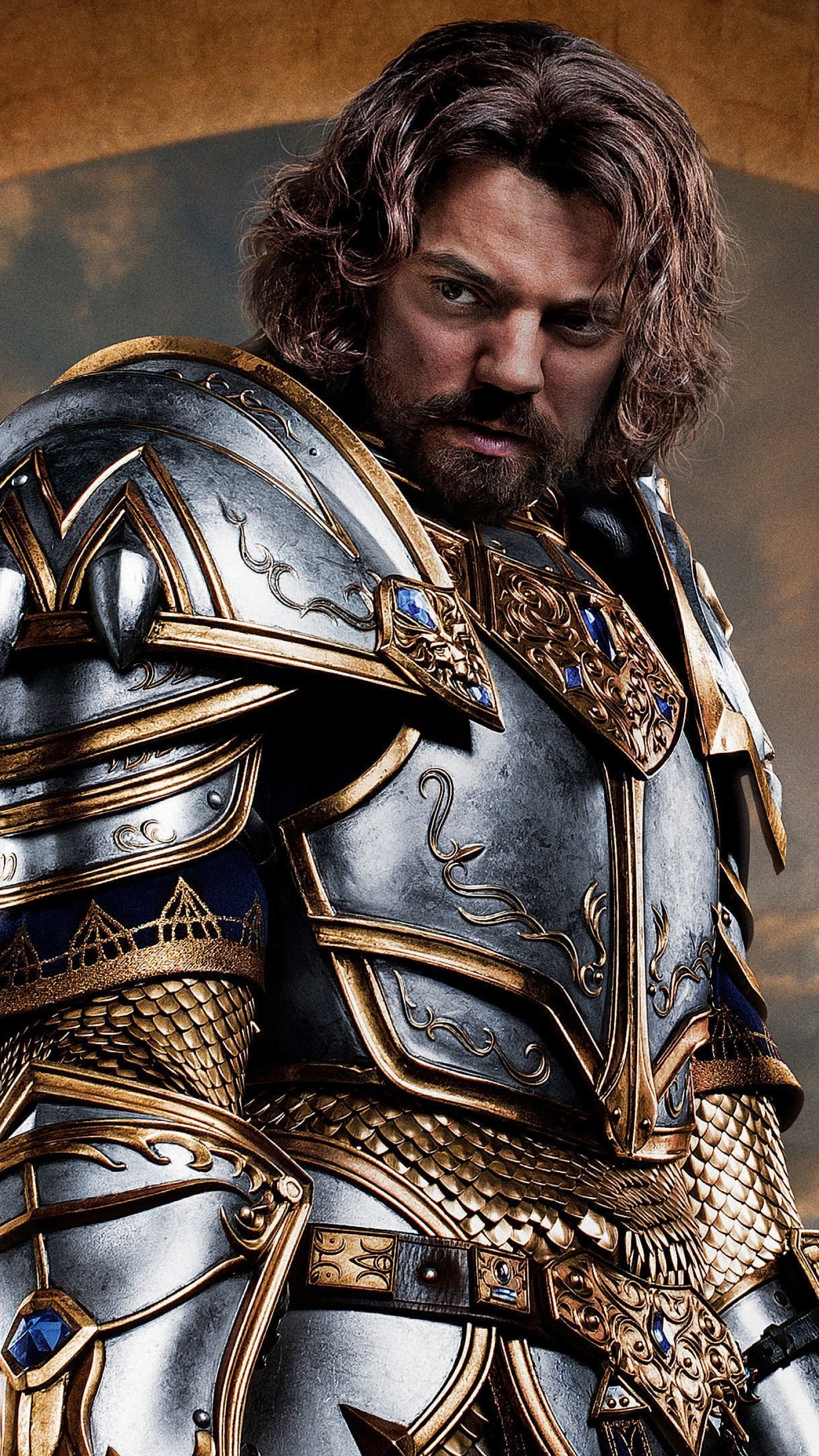 Warcraft (Movie): Dominic Cooper as King Llane Wrynn, the ruler of the Kingdom of Azeroth. 1440x2560 HD Background.