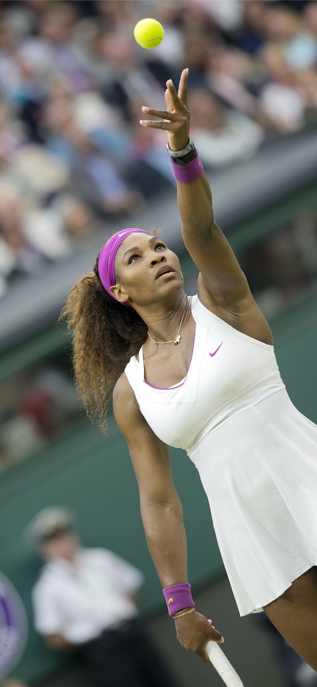 Serena Williams: She has won the ladies' singles tennis title at the 2012 Wimbledon Championships. 1290x2780 HD Wallpaper.