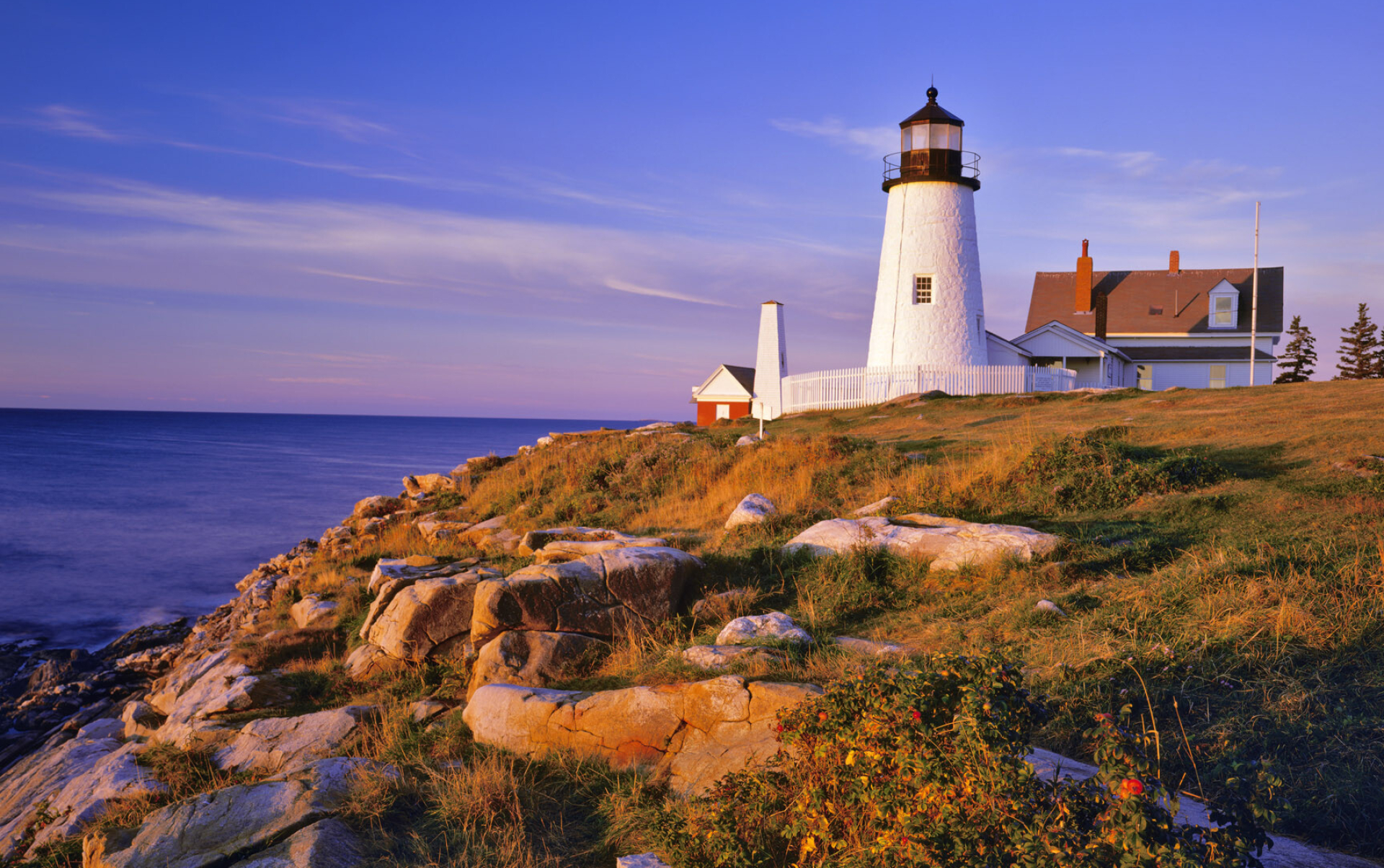 United States: Pemaquid Point Light, Bristol, Lincoln County, Maine. 1920x1210 HD Background.