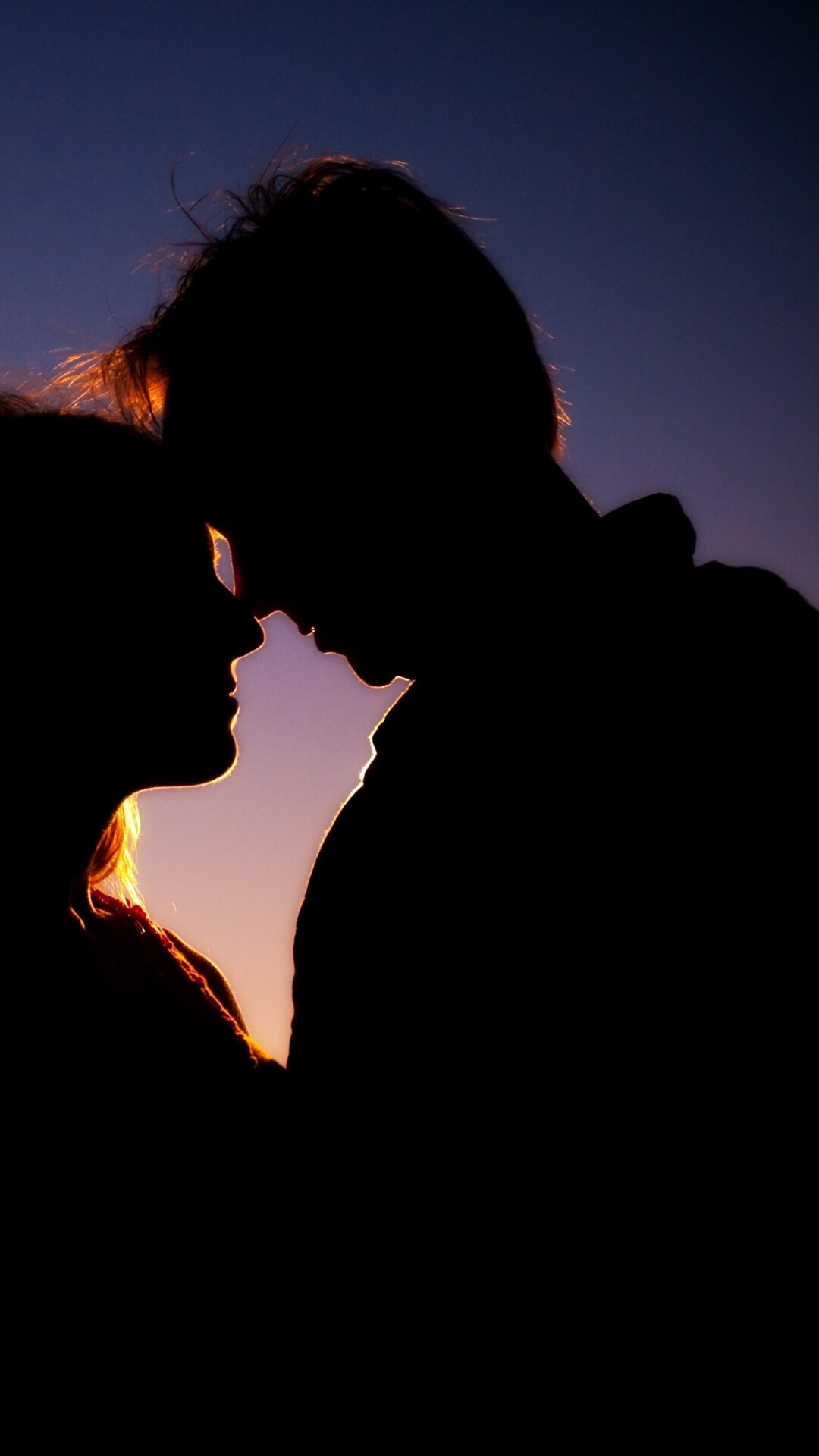 Kiss: The act of kissing, leads to the body producing endorphins, or happiness hormones. 1080x1920 Full HD Wallpaper.