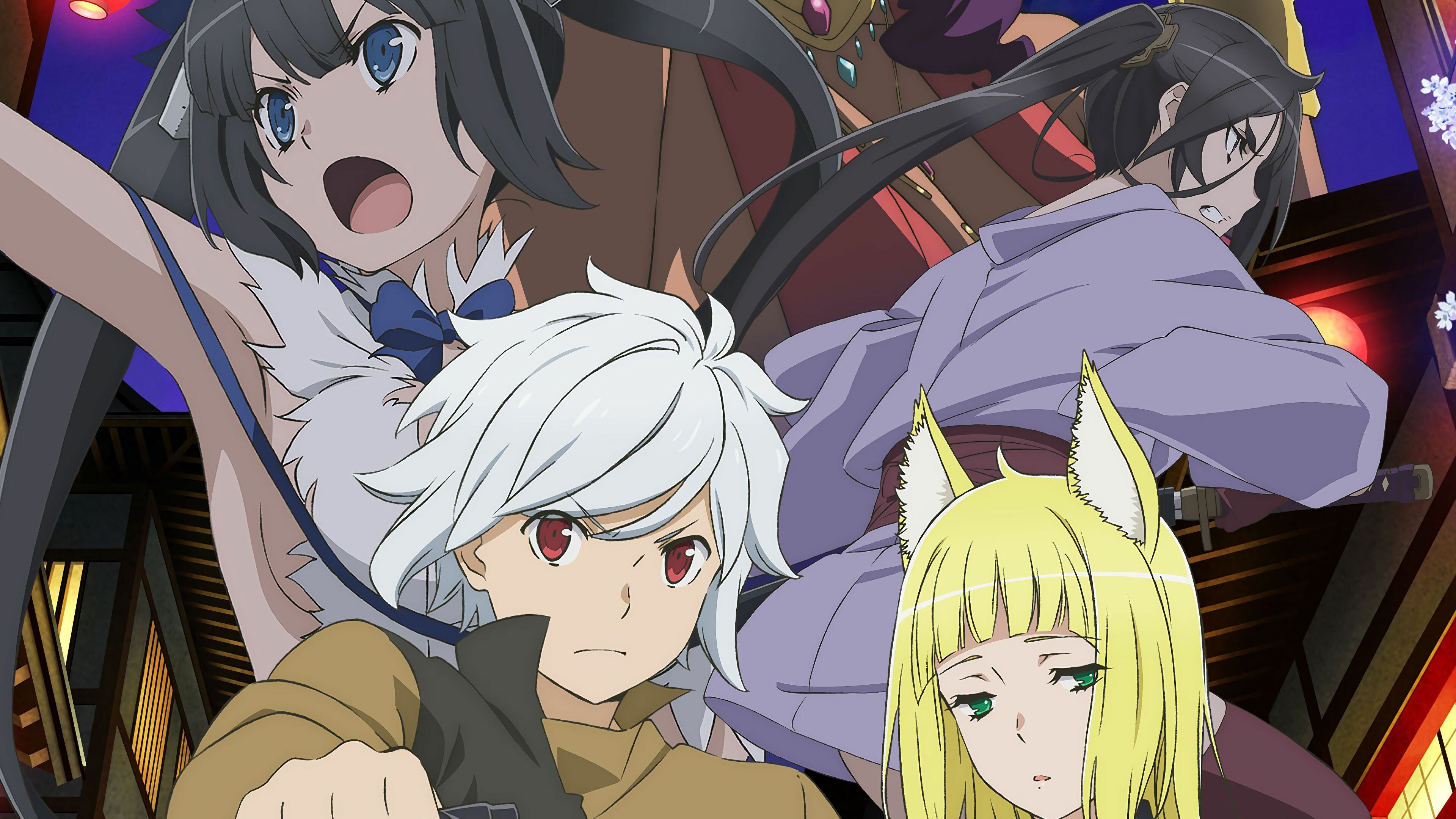 Is It Wrong to Try to Pick Up Girls in a Dungeon?: The novel series, Received two manga adaptations as well as an anime television adaptation by J.C.Staff. 3840x2160 4K Background.